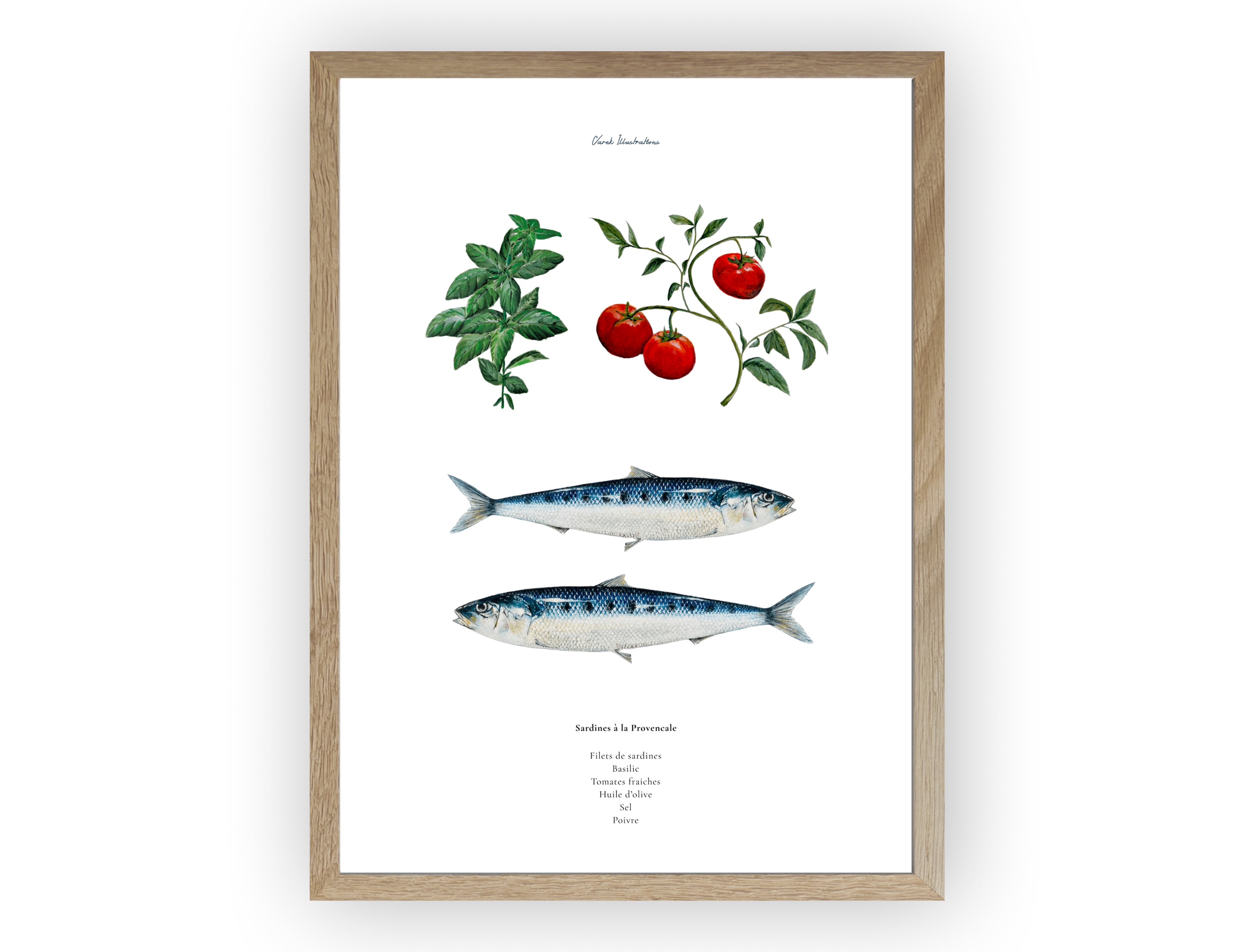 Affiche : La recette des Sardines à la Provencale