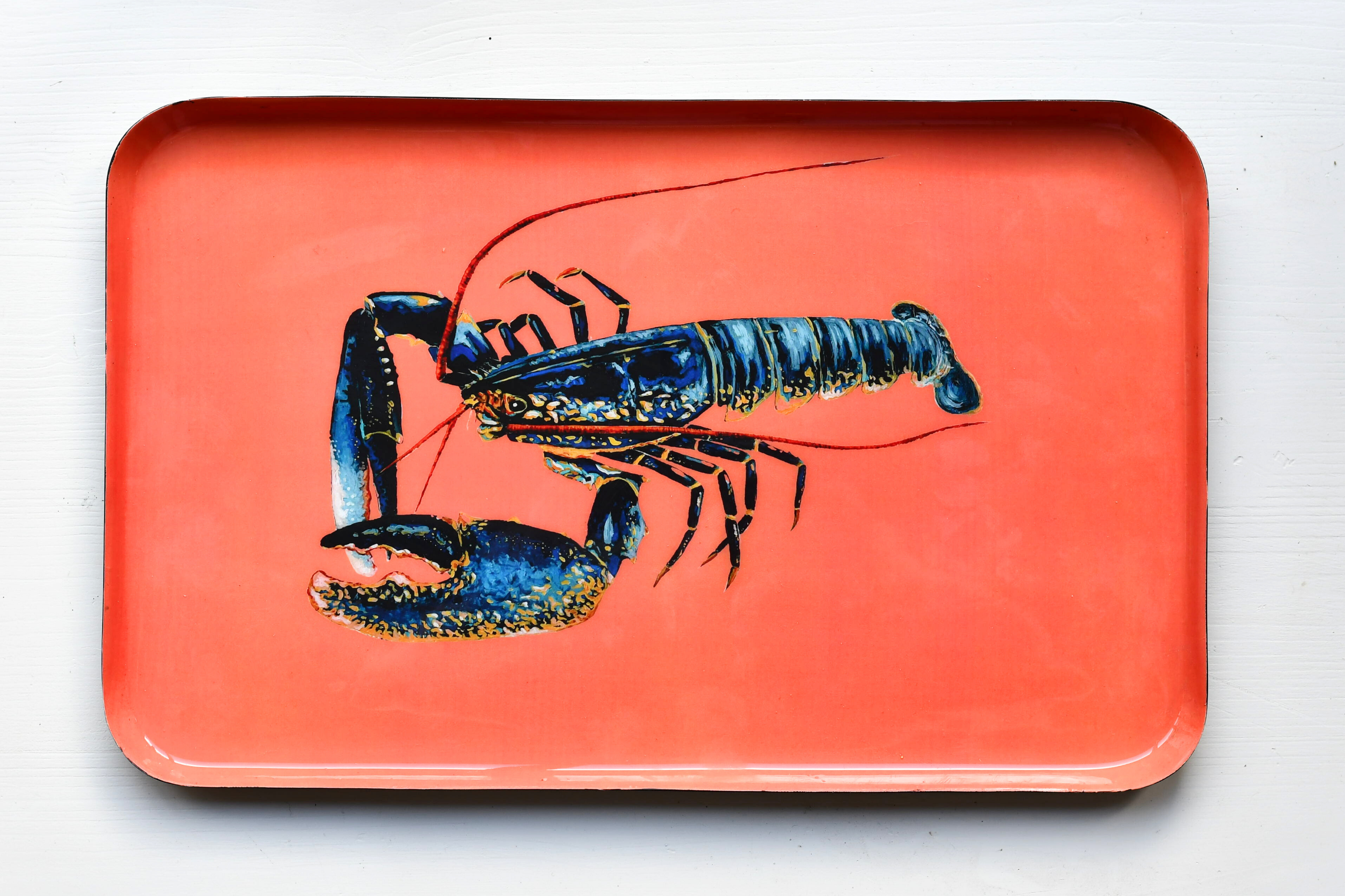 Plateau en aluminium émaillé 40 x 25 cm : Le Homard