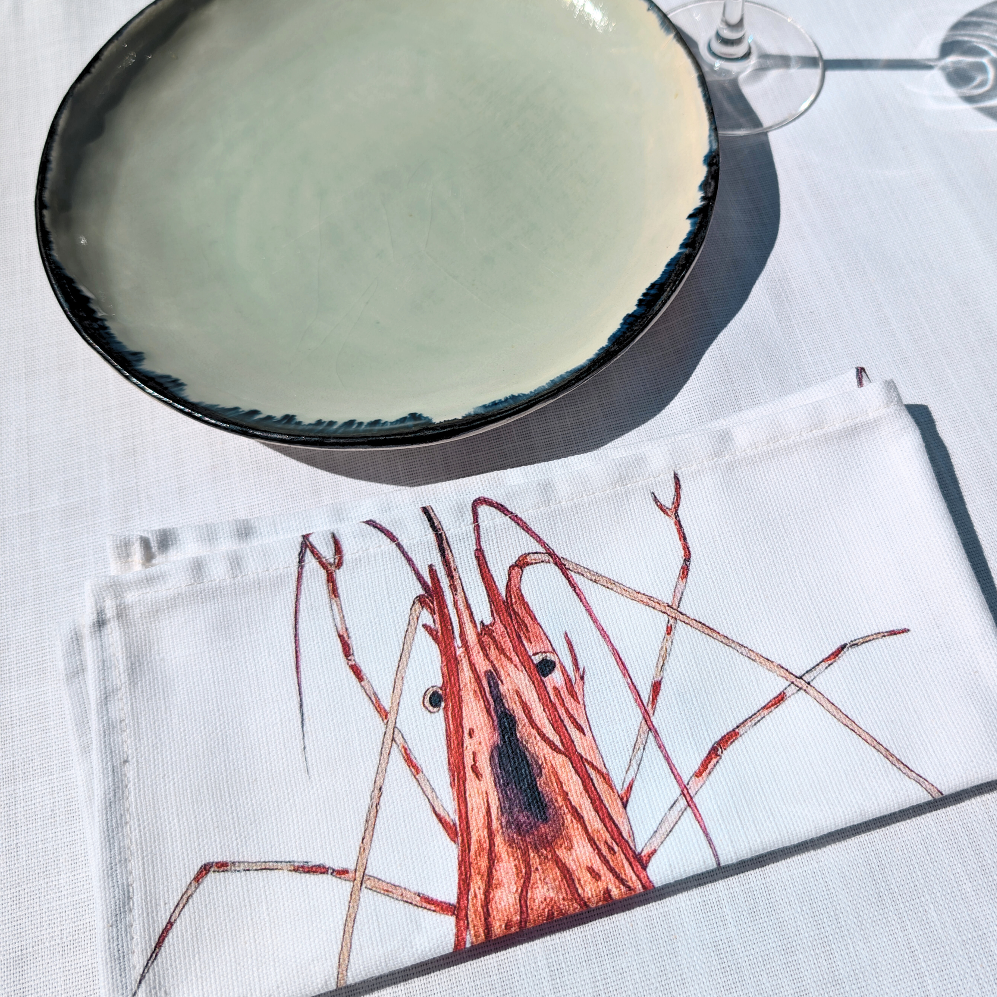 Pack de 4 serviettes de table : La Marée Rouge