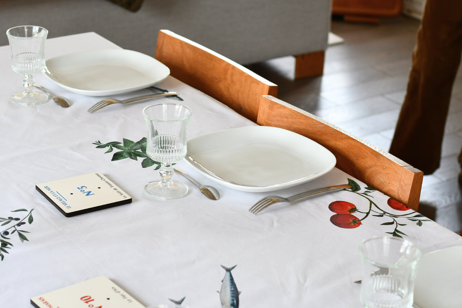 Nappe enduite en coton rectangulaire 250 x 160 cm