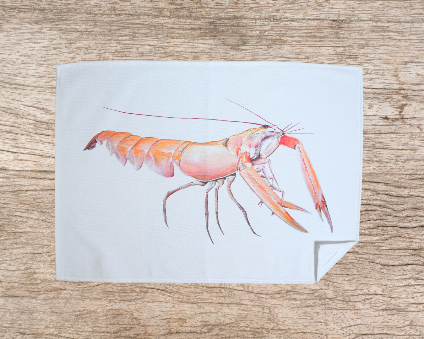 Set of 3 100% cotton tea towels: The crustaceans of the tide