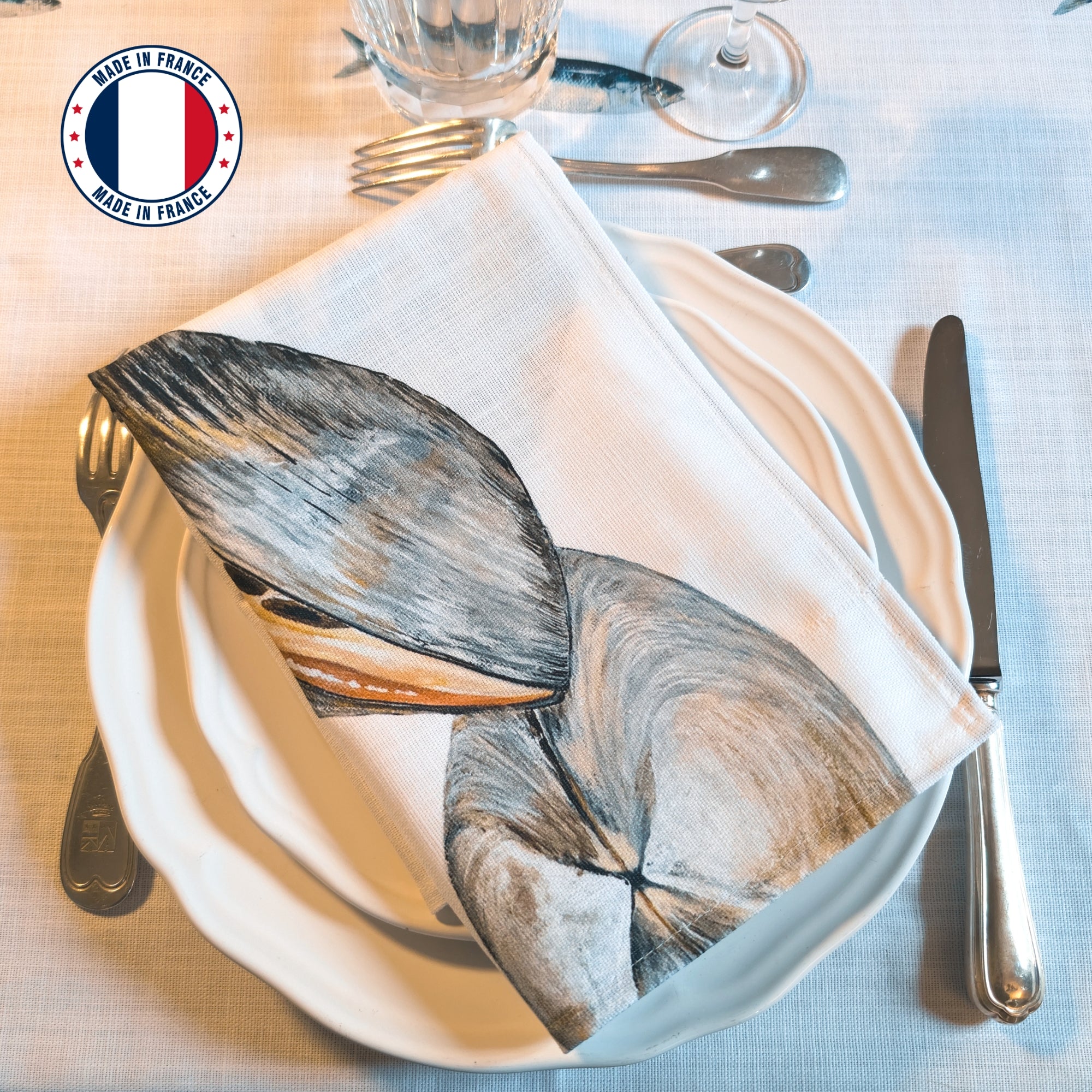 Serviette de table en coton : Palourde