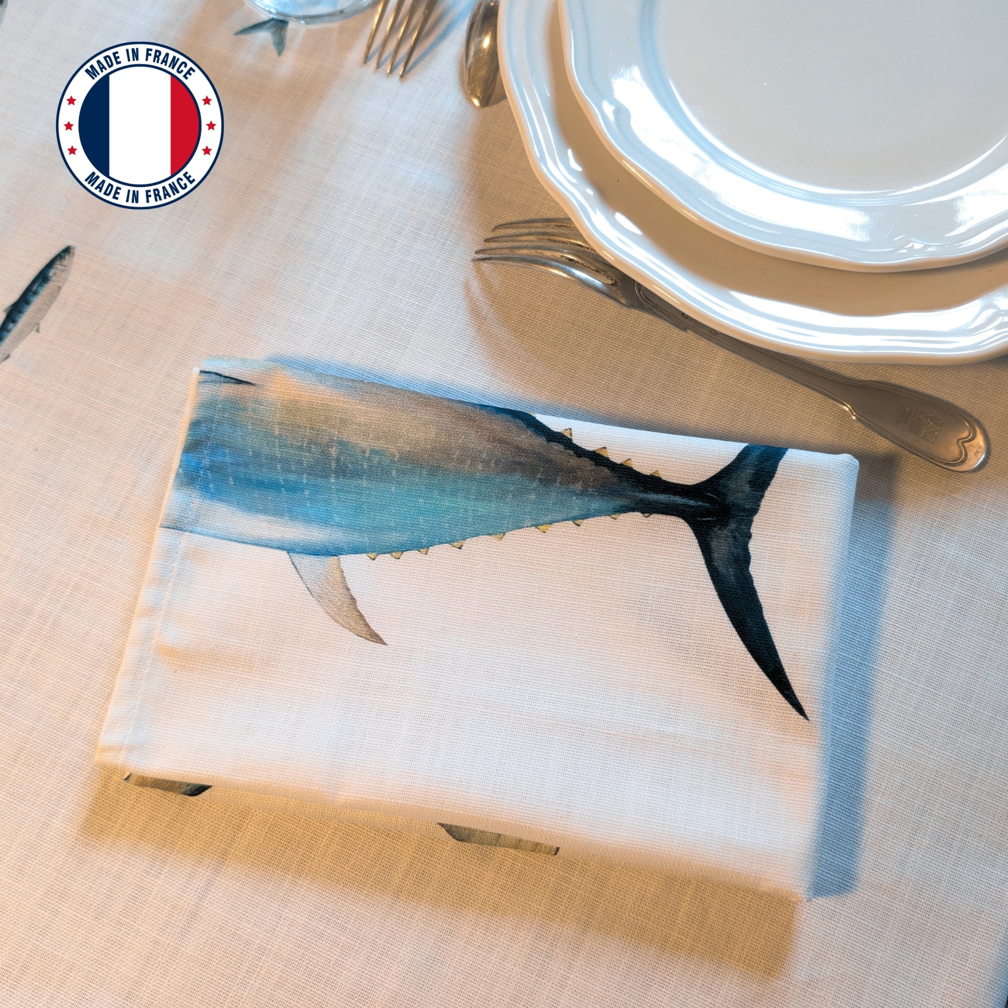 Serviette de table en coton : Thon Rouge