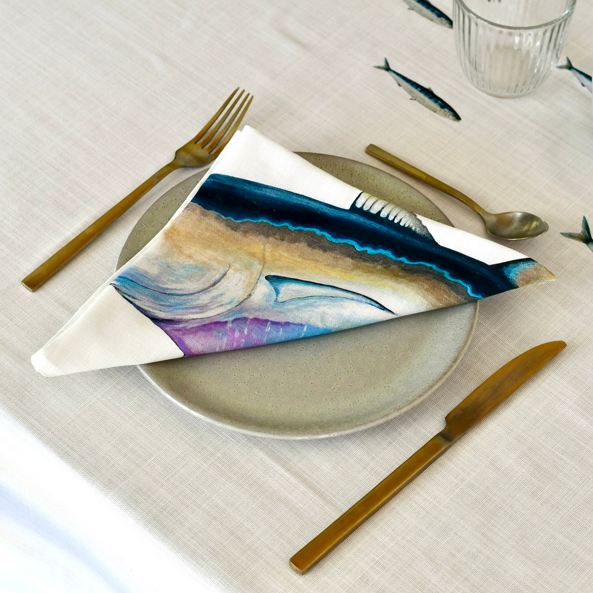 Serviette de table en coton : Thon Rouge