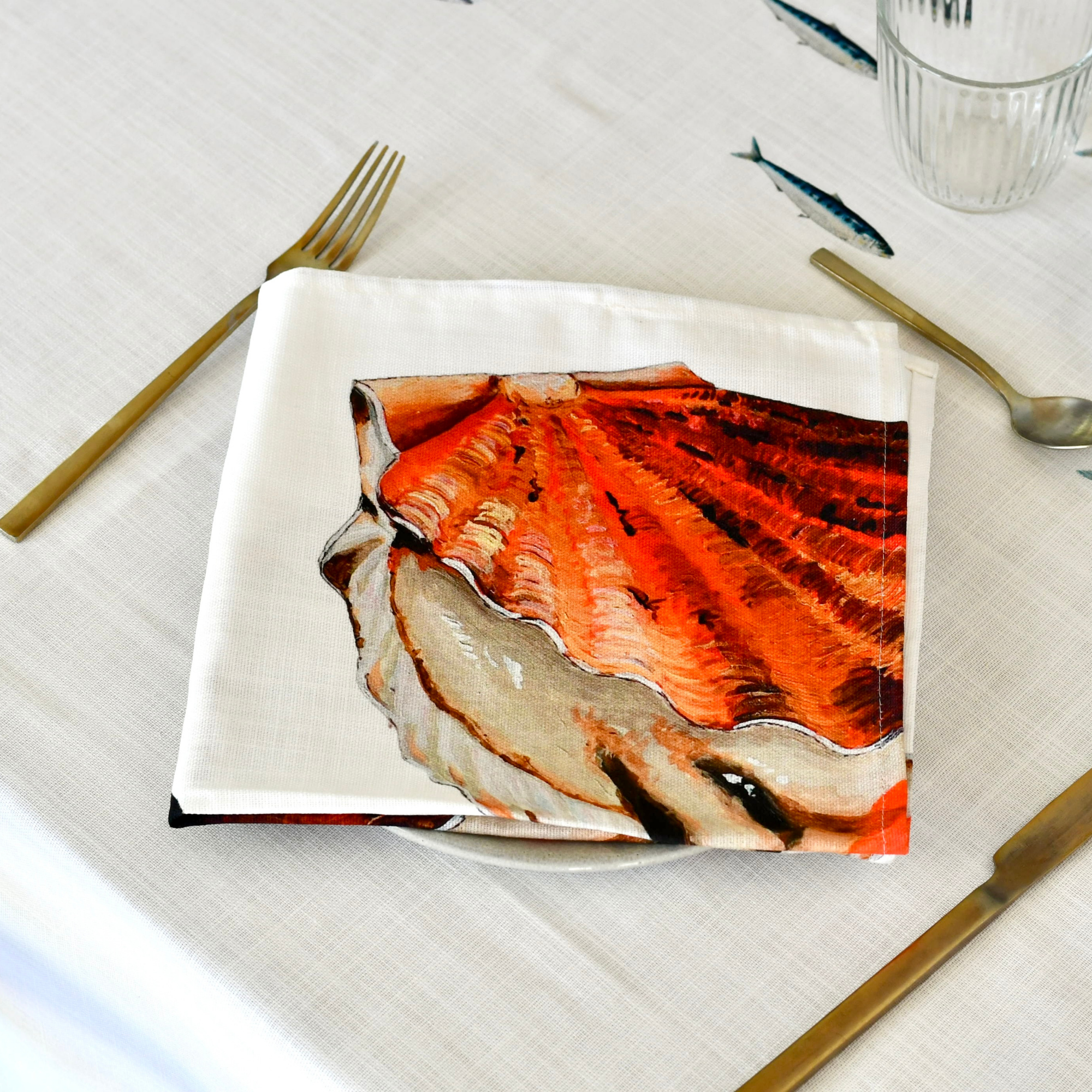 Pack de 4 serviettes de table : La Marée Nacrée