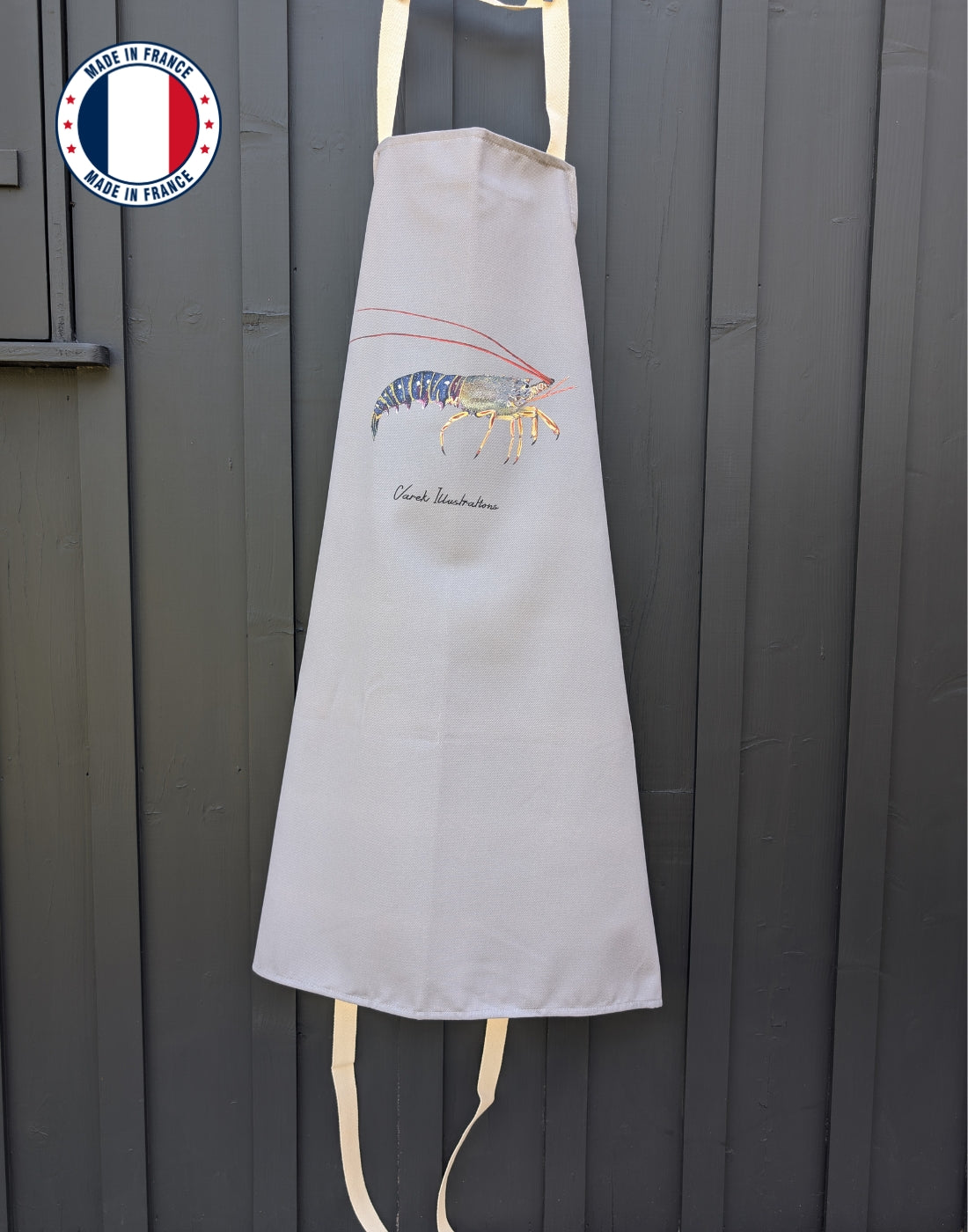 Tablier Taupe 100% coton : La Langouste