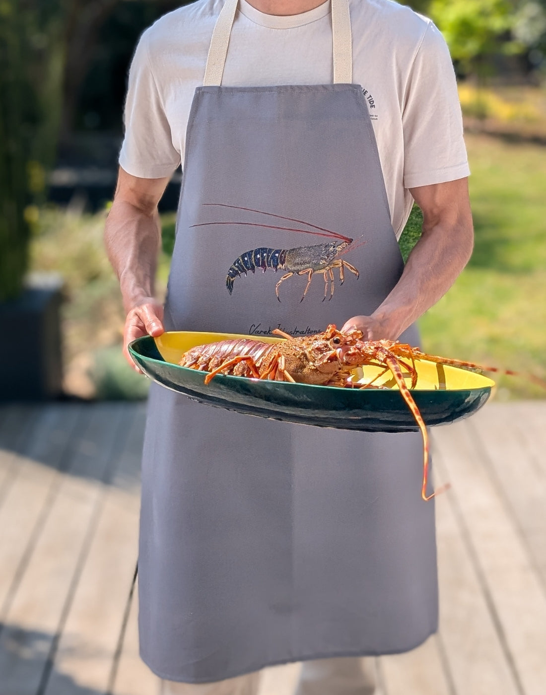 Tablier Taupe 100% coton : La Langouste
