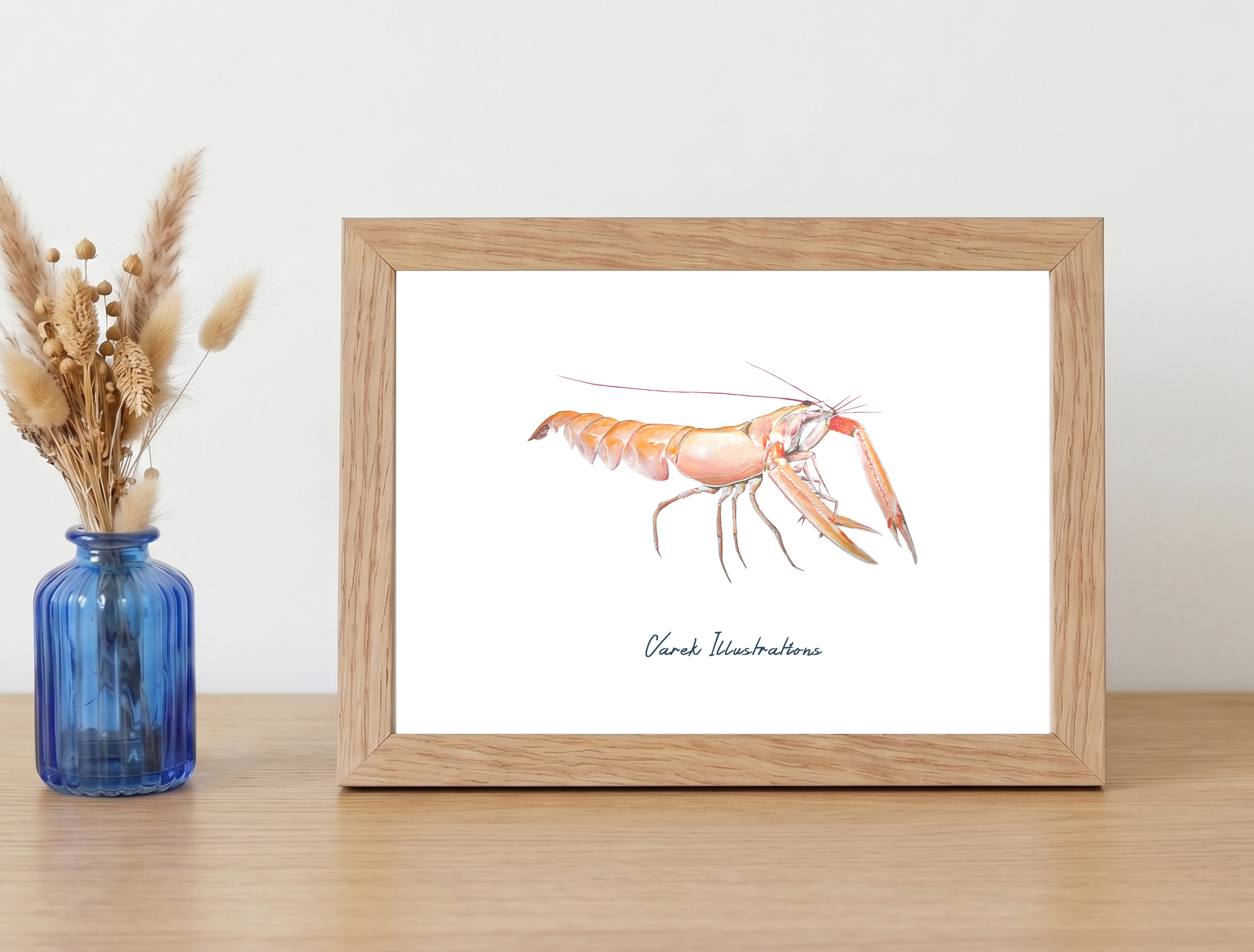 Affiche La Langoustine : Petit format encadré (A10)