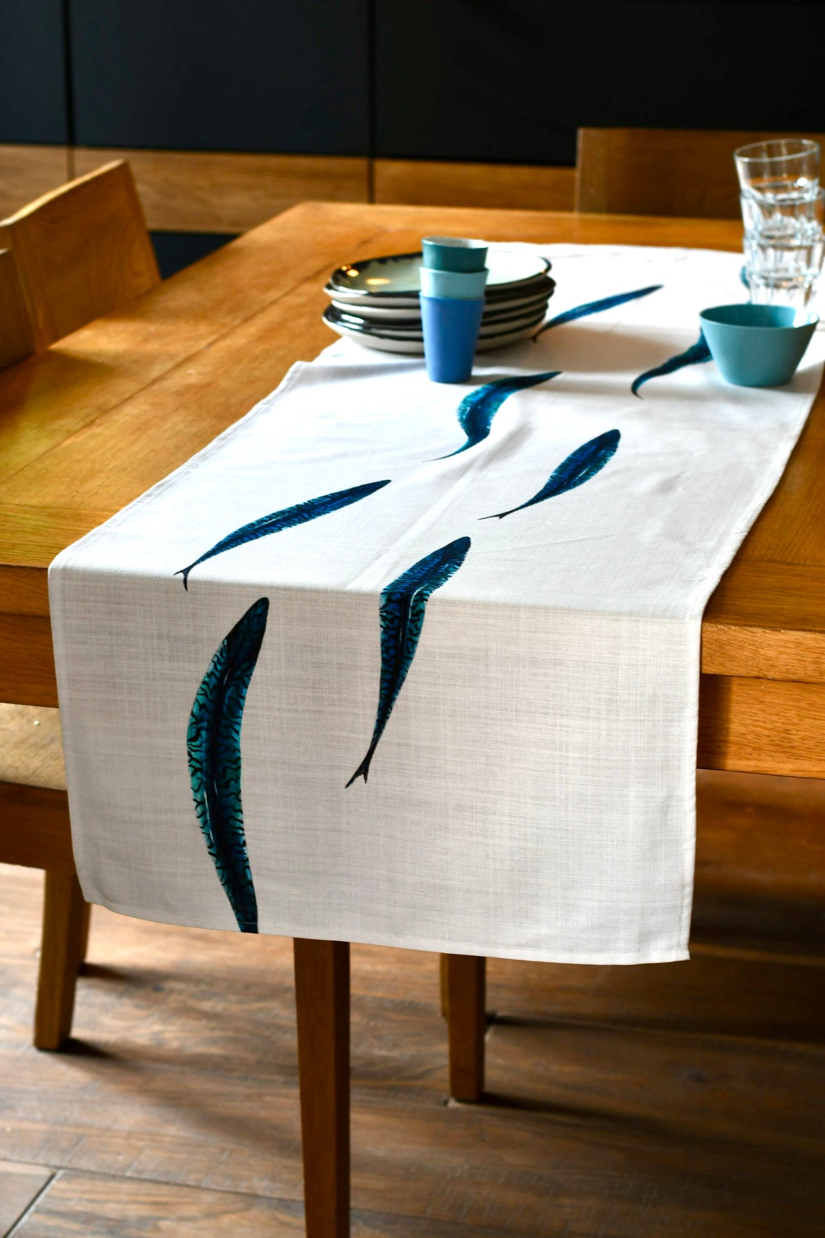 Chemin de table en coton : Les Maquereaux