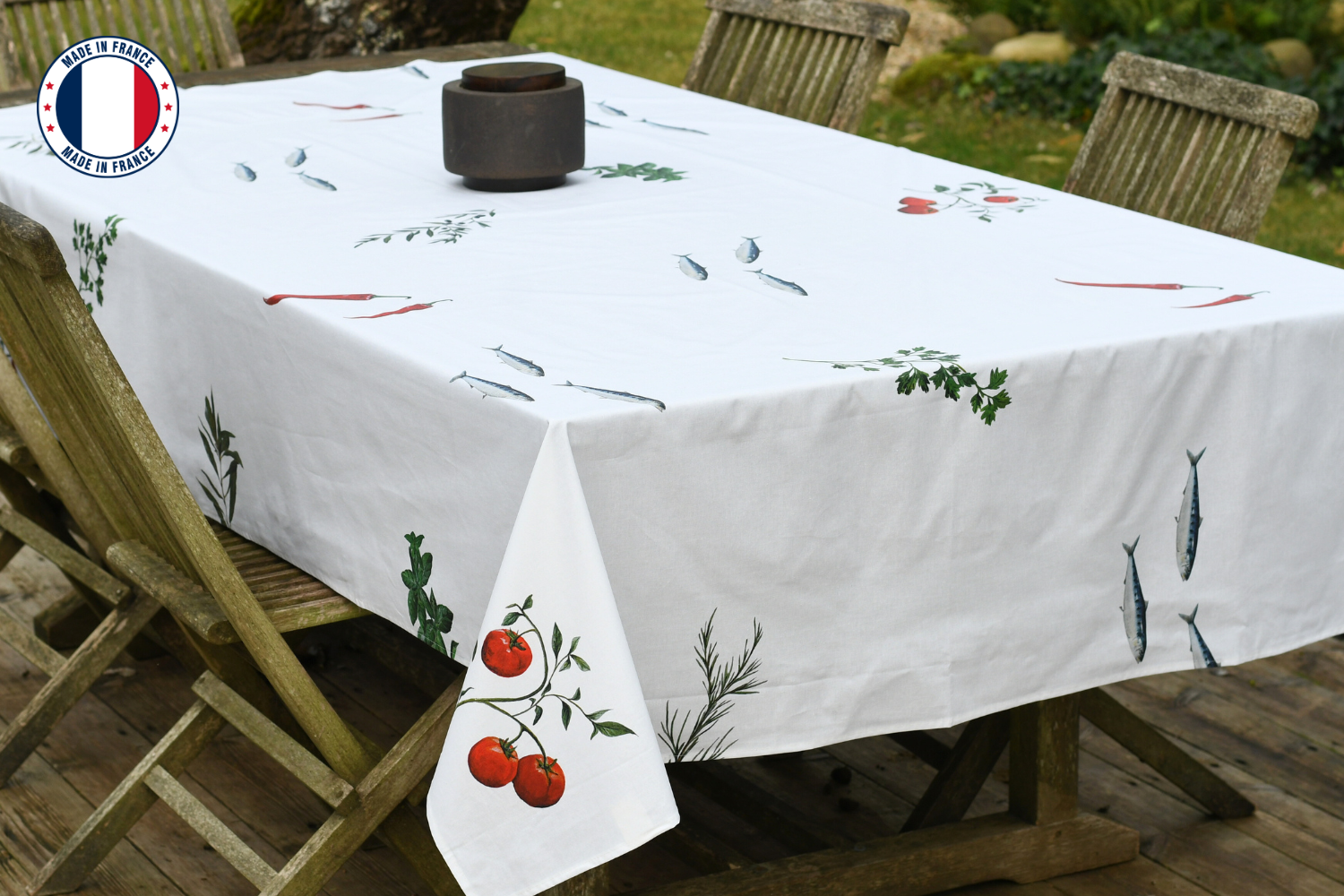 Nappe enduite en coton rectangulaire 250 x 160 cm