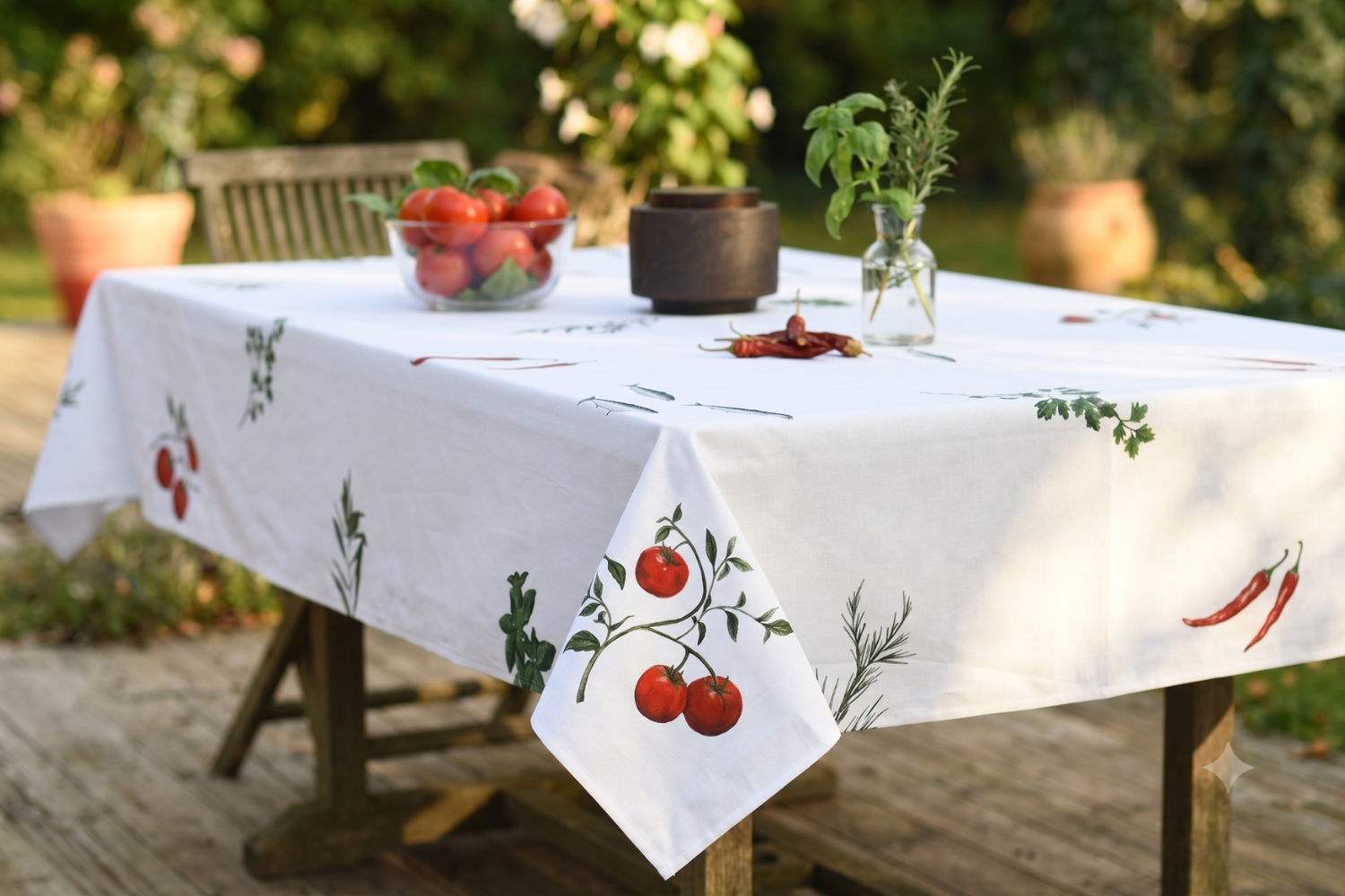 Nappe enduite en coton rectangulaire 250 x 160 cm