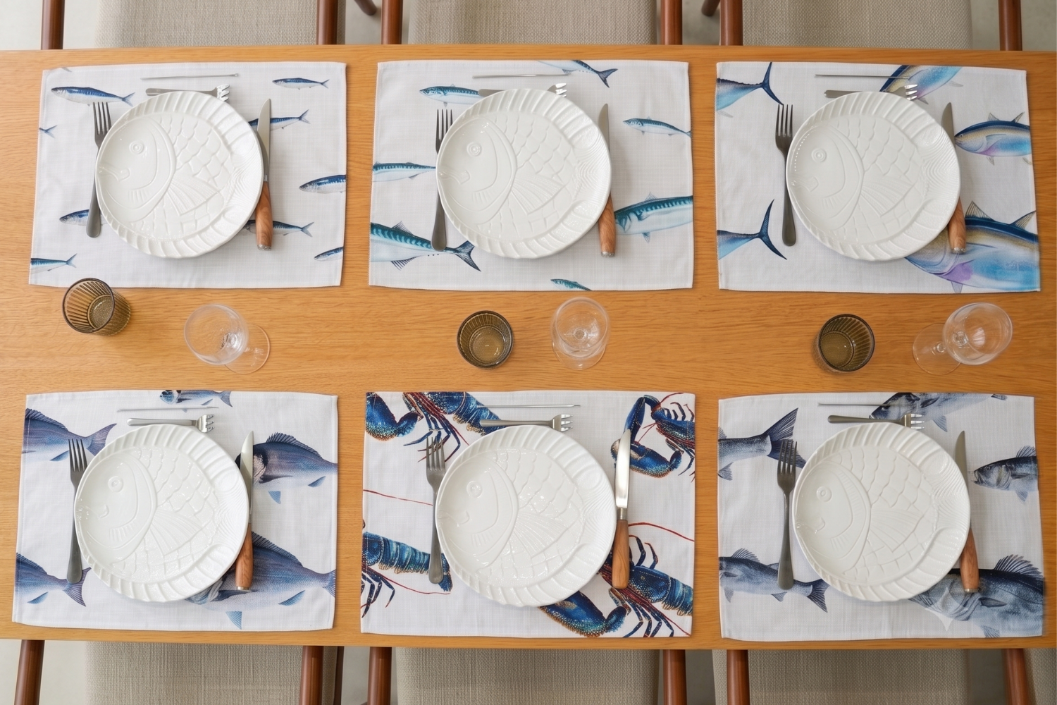 Pack de 6 sets de table : La Marée Bleue