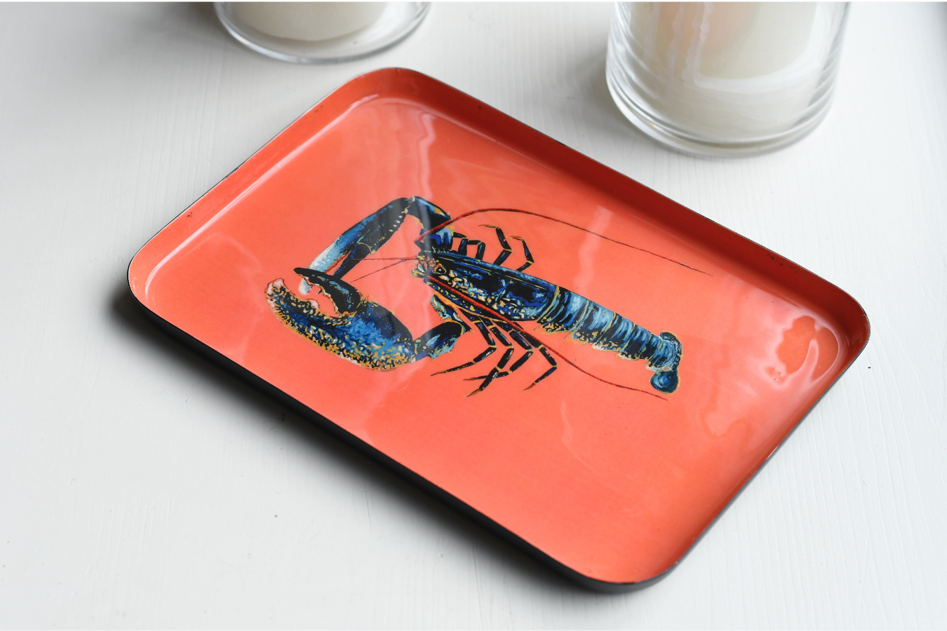 Plateau en aluminium émaillé 25 x 17 cm : Le Homard