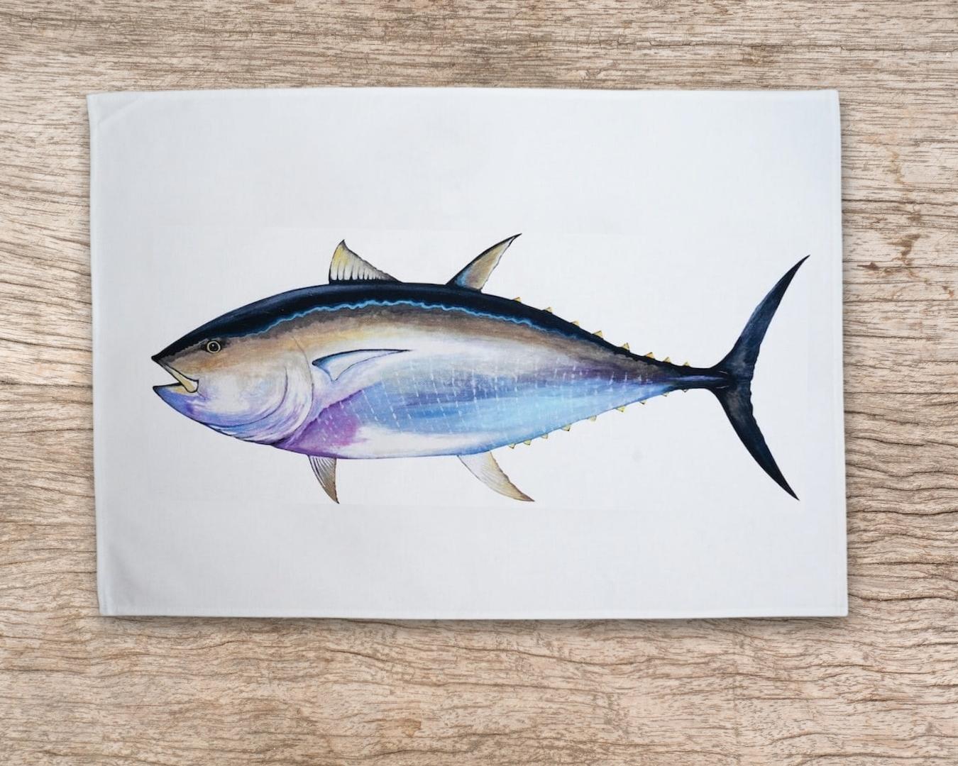 100% cotton tea towel: Red Tuna