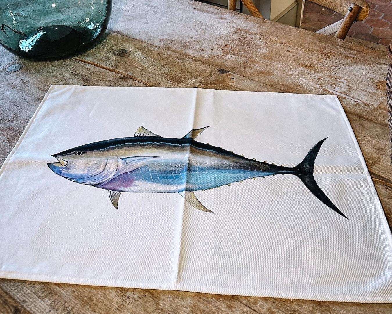 100% cotton tea towel: Red Tuna