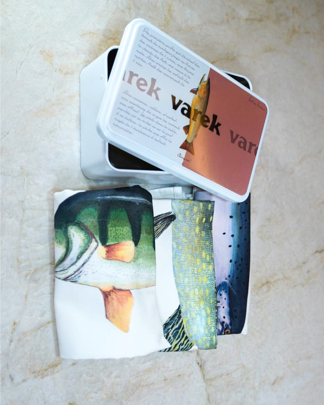 Lot de 3 Torchons 100% coton : Les poissons d'eau douce