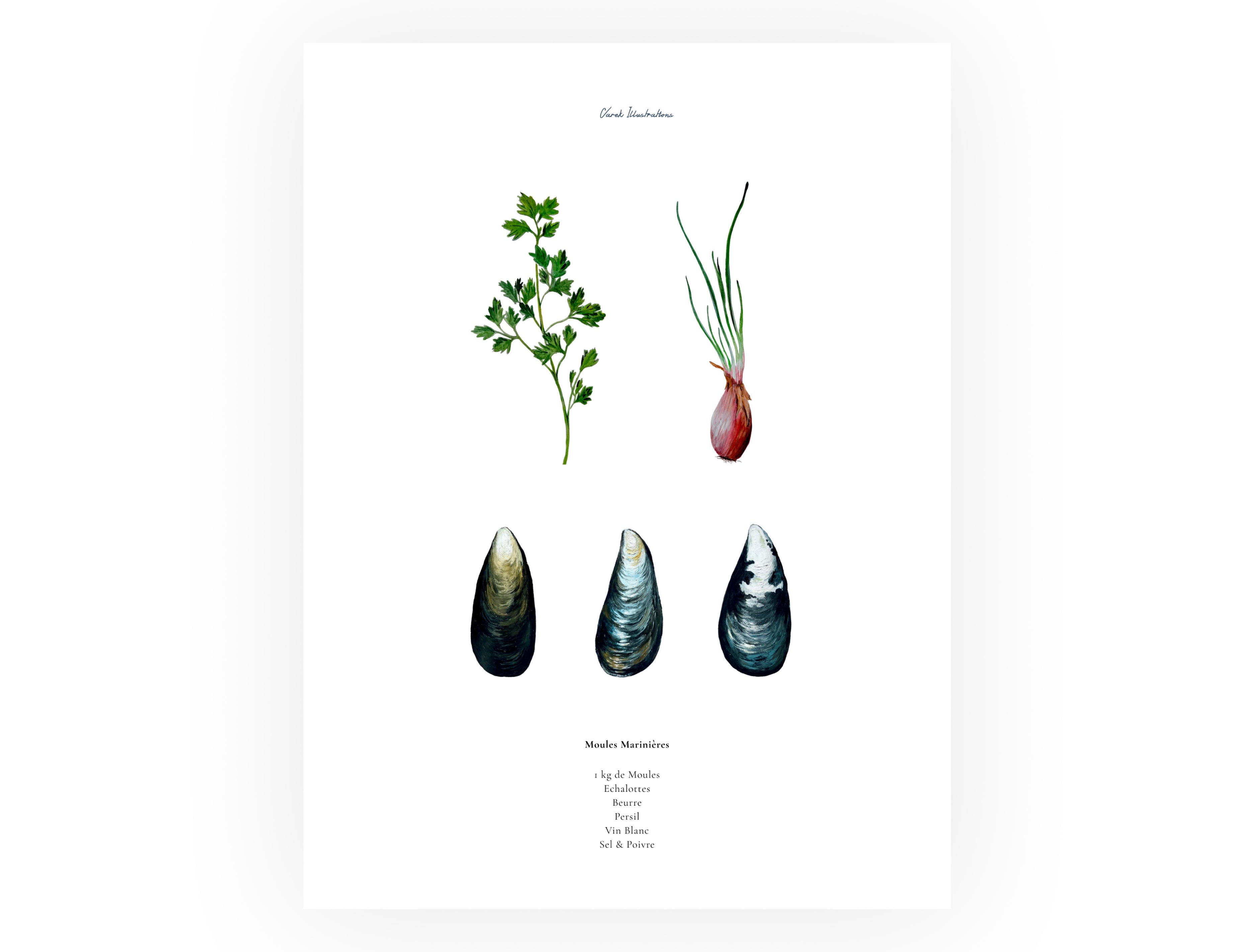 Affiche : La recette des Moules Marinières
