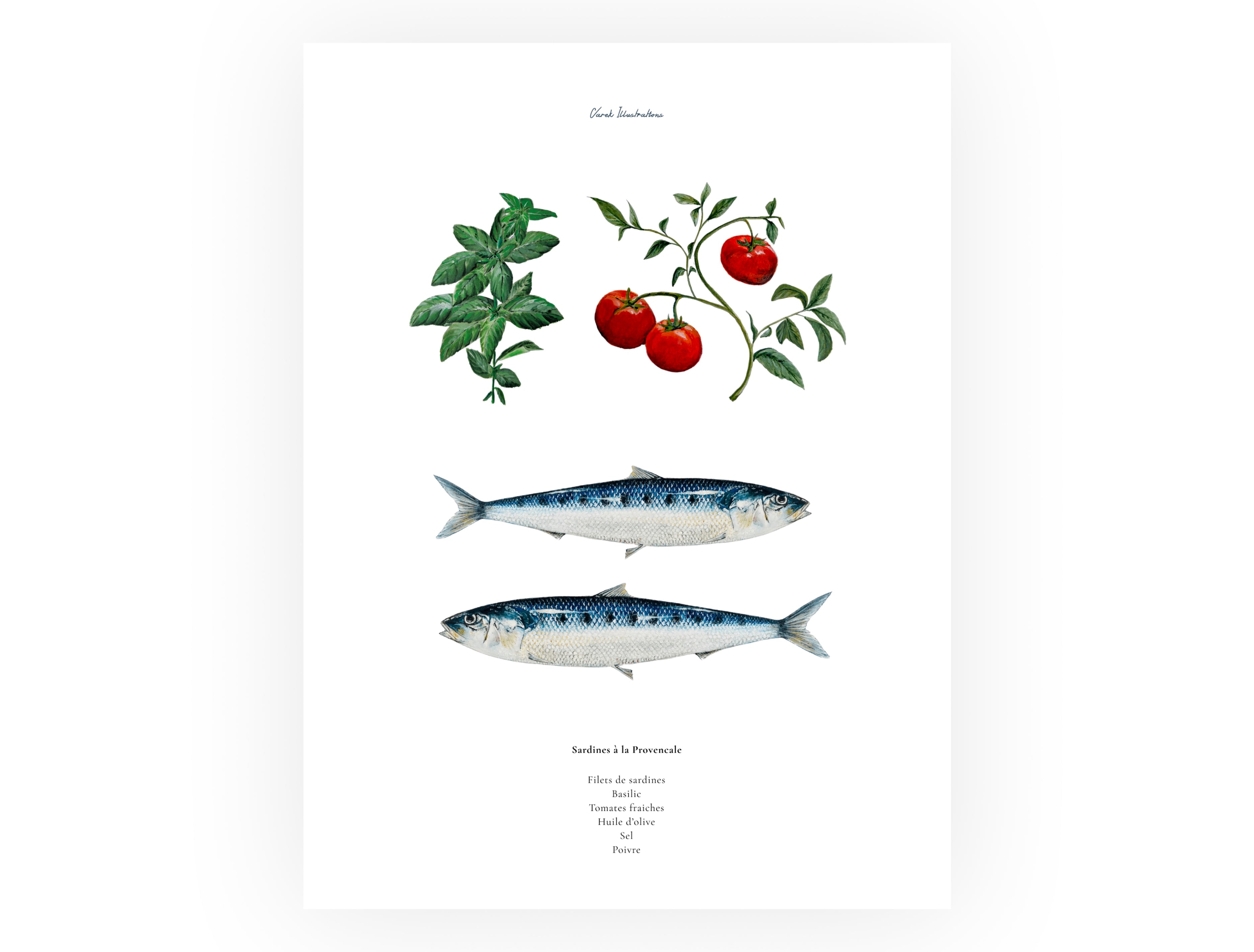 Affiche : La recette des Sardines à la Provencale