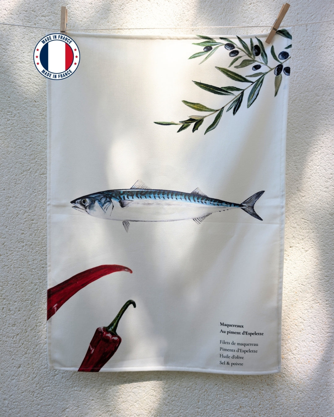 Lot de 3 Torchons 100% coton : Les Recettes de Poissons
