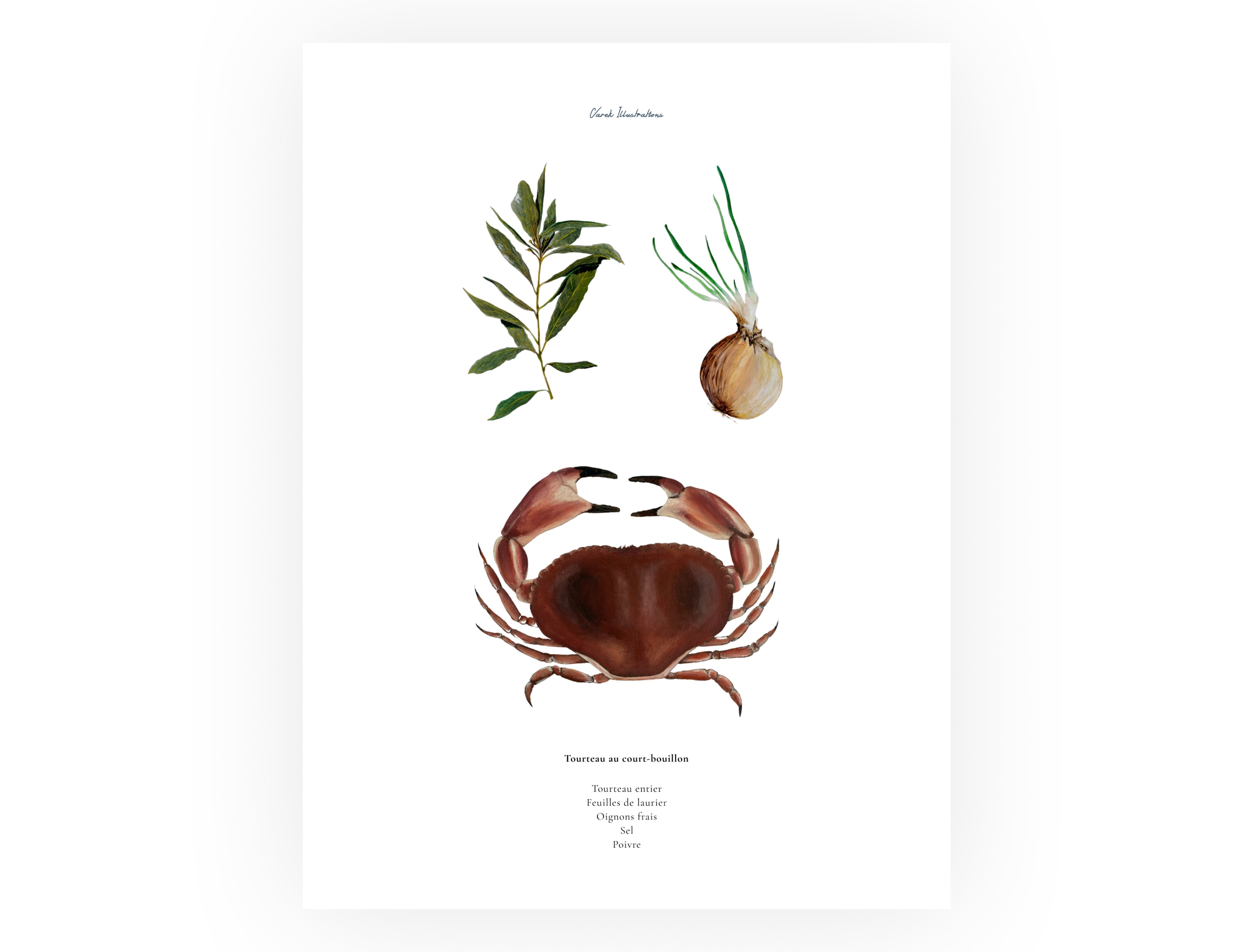 Affiche : La recette du Tourteau au Court-Bouillon
