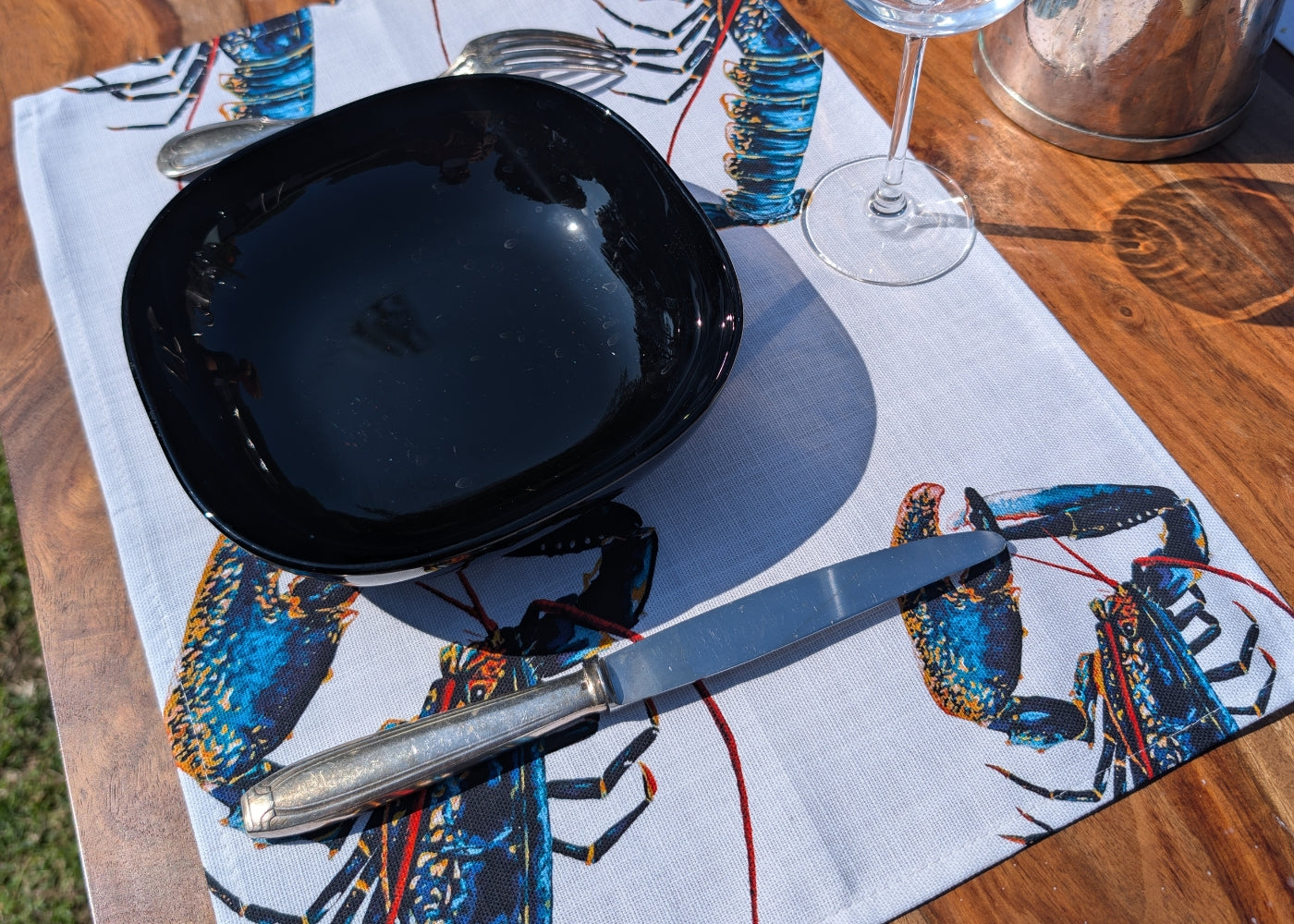 Set de table en coton natté x enduction acrylique : Homard