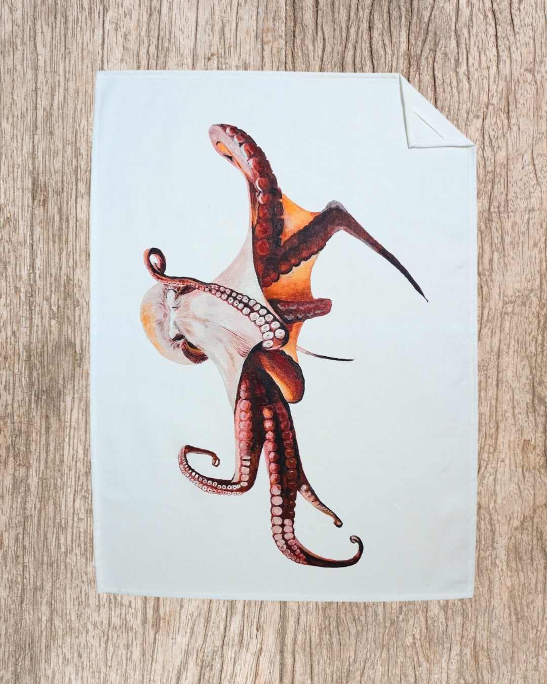 Lot de 3 Torchons 100% coton : Poulpe, Crevette & Crabes