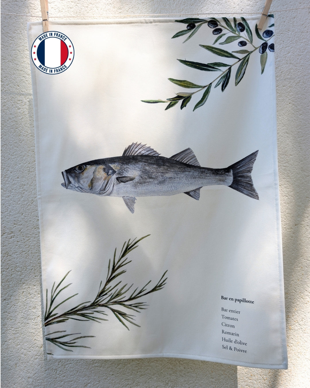 Lot de 3 Torchons 100% coton : Les Recettes de Poissons