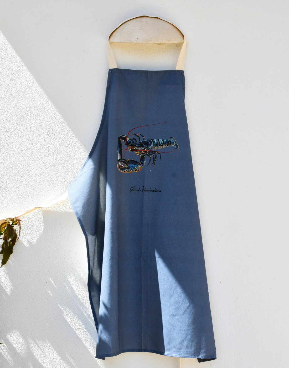 Apron Red brown 100% cotton: the shrimp