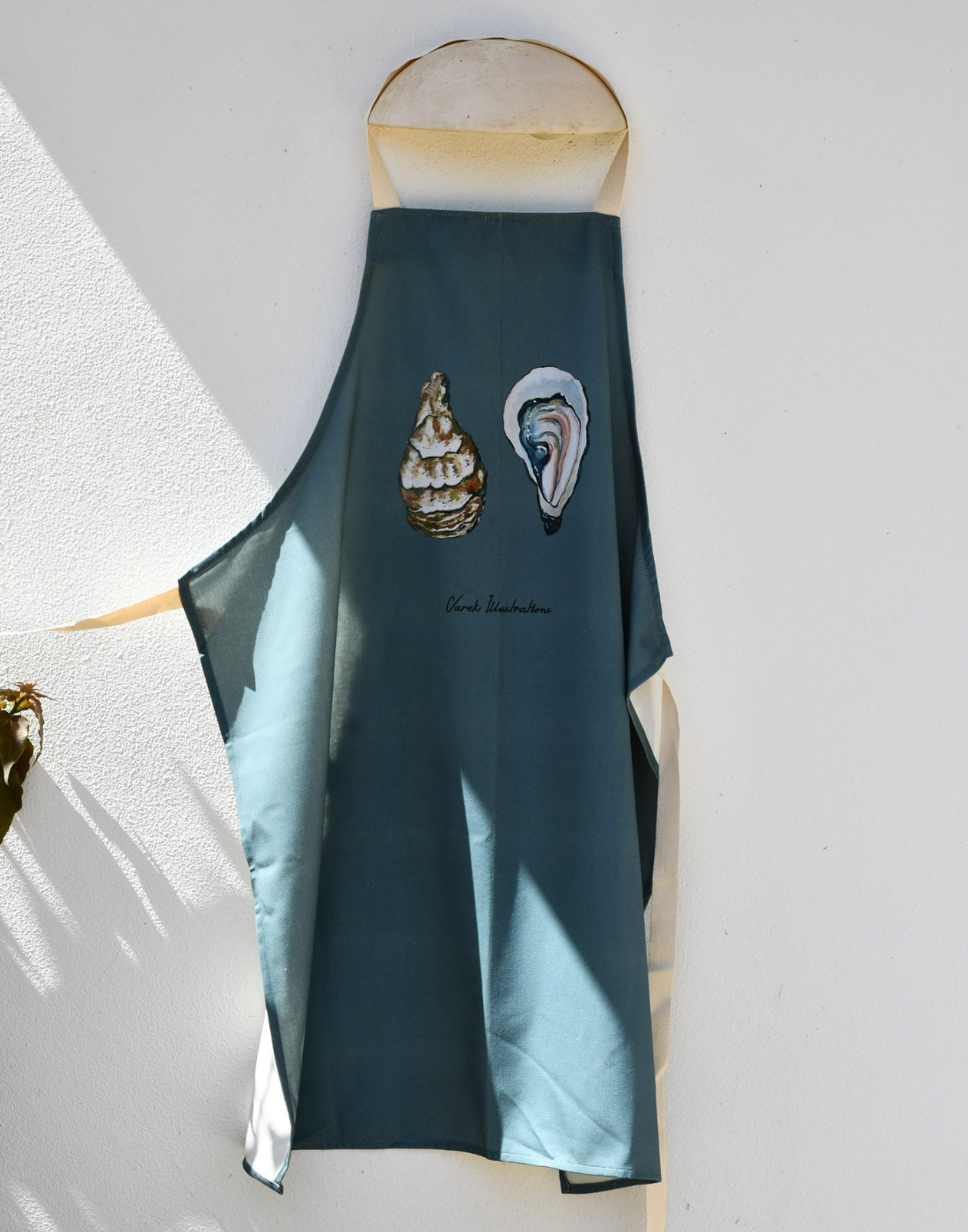 Apron Red brown 100% cotton: the shrimp