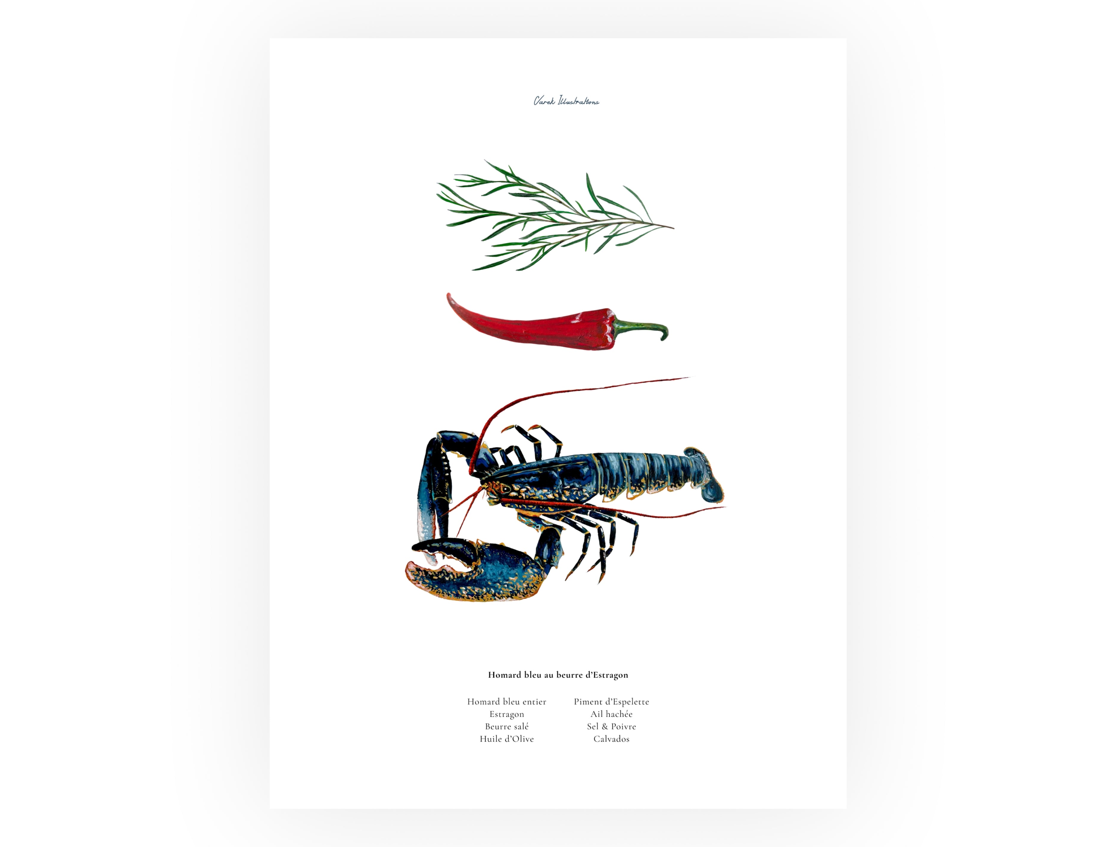 Affiche : La recette du Homard au Beurre d'Estragon