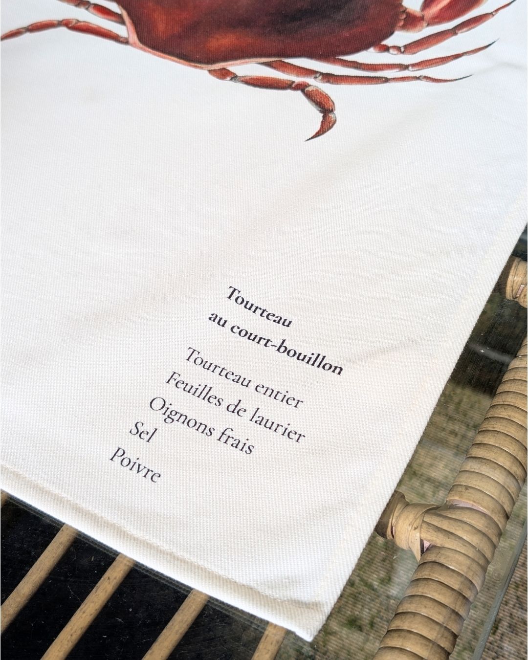 Lot de 3 Torchons 100% coton : Les Recettes de Fruits de Mer