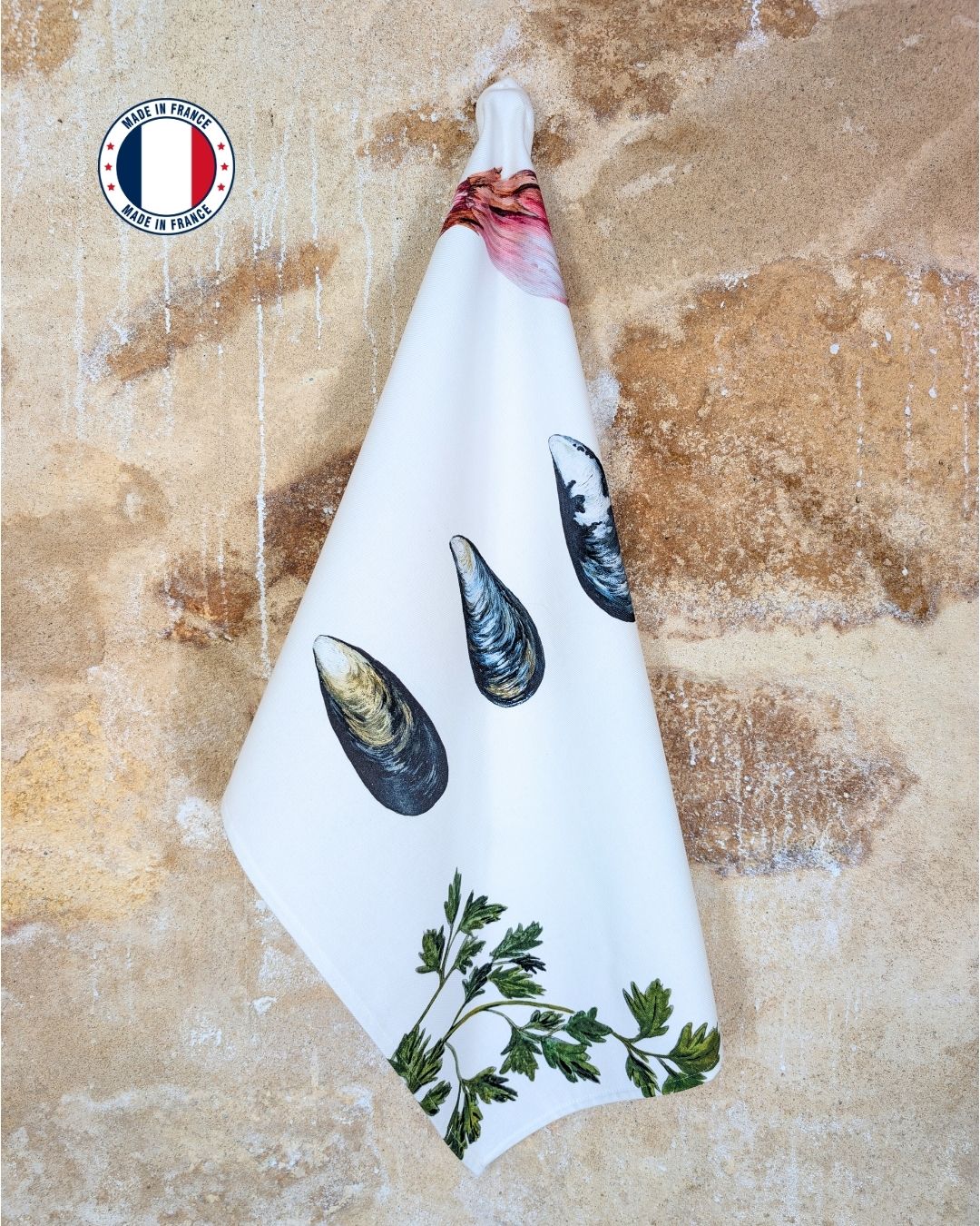 Lot de 3 Torchons 100% coton : Les Recettes de Fruits de Mer