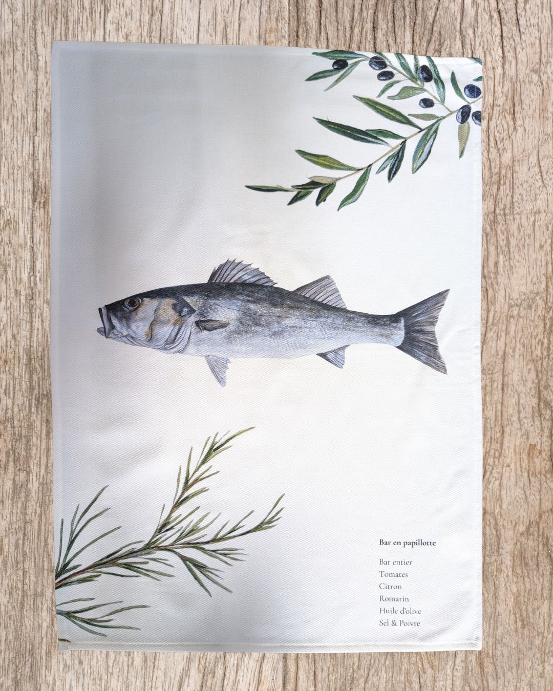 Lot de 3 Torchons 100% coton : Les Recettes de Poissons