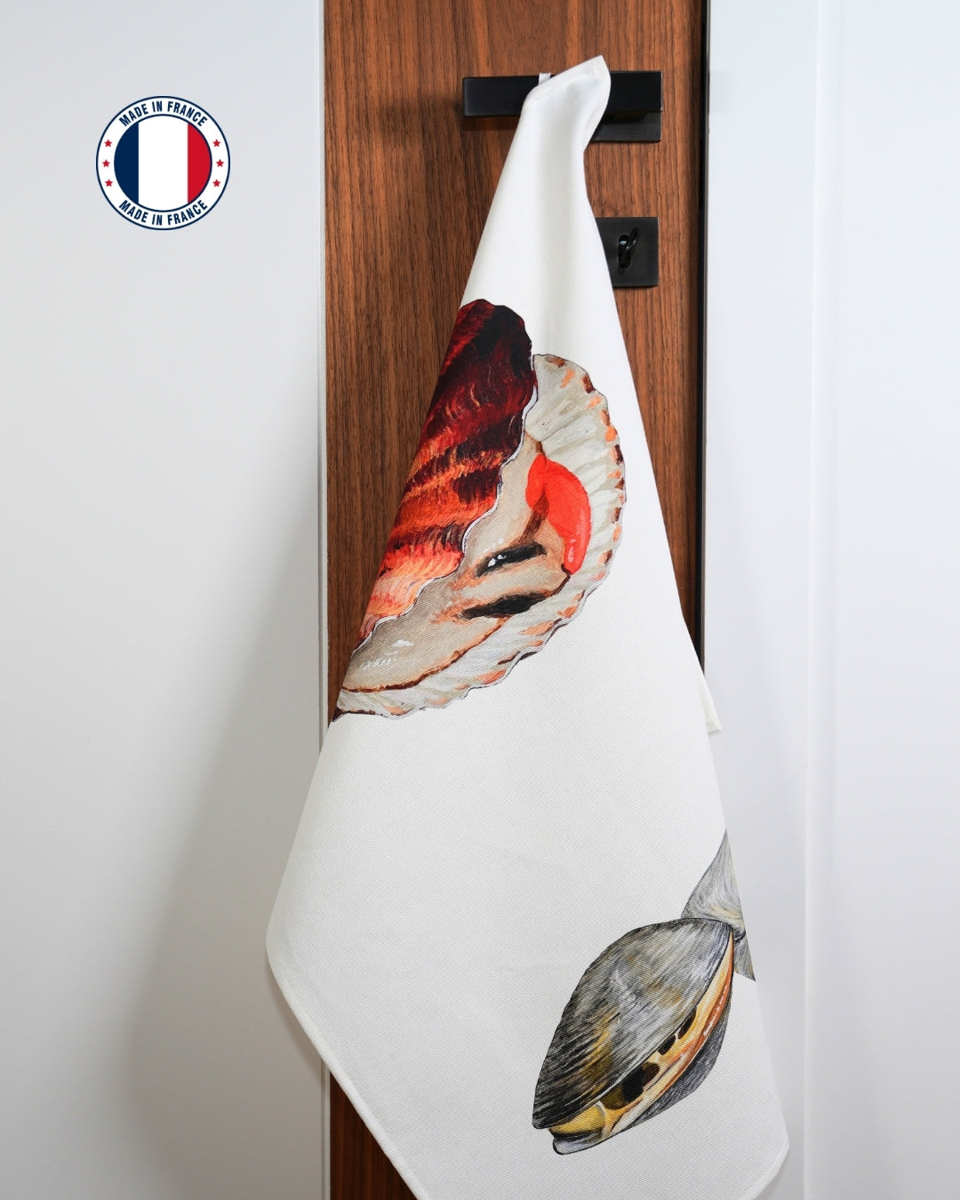 Torchon 100% coton : La Coquille Saint Jacque & La Palourde