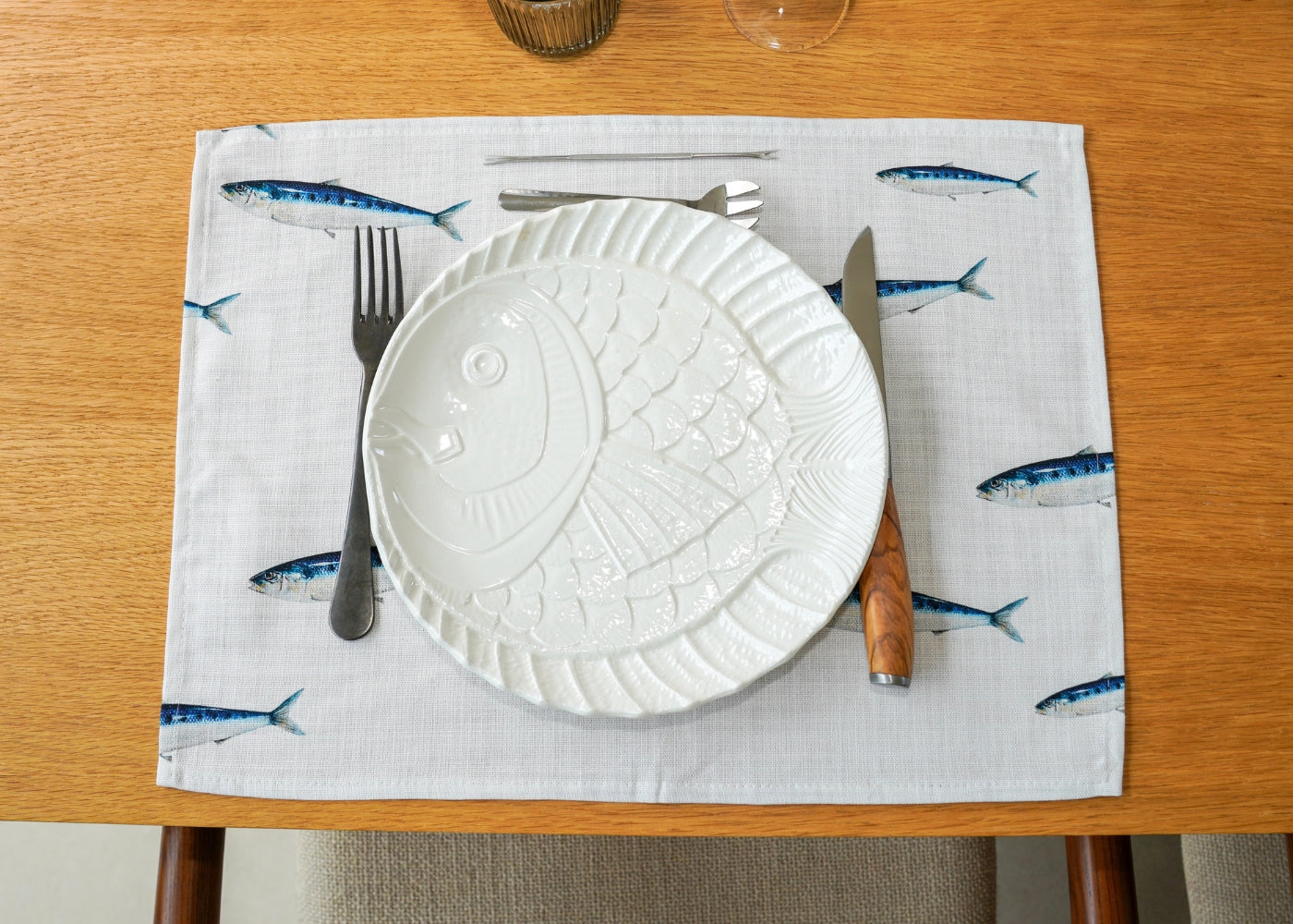 Set de table en coton natté x enduction acrylique : Sardine