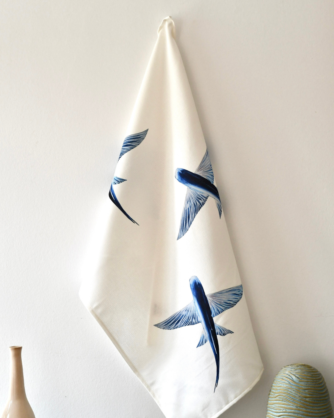 Torchon 100% coton : Les Poissons Volants