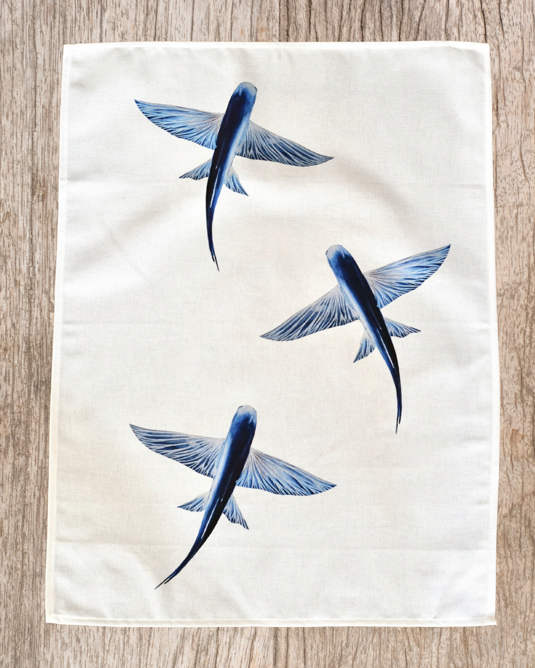 Torchon 100% coton : Les Poissons Volants
