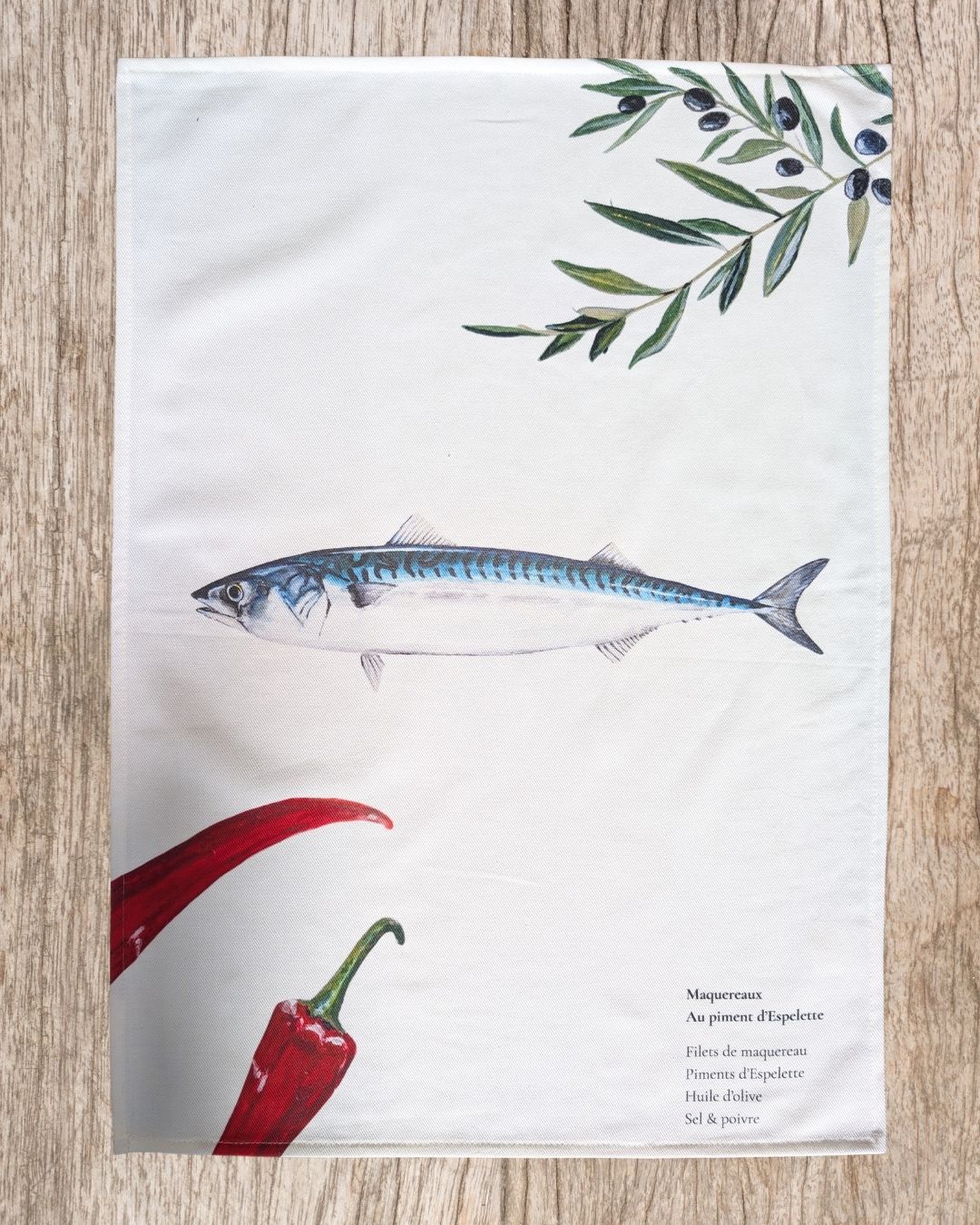 Lot de 3 Torchons 100% coton : Les Recettes de Poissons