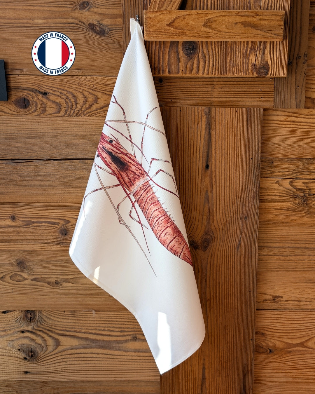Torchon 100% coton : La Crevette