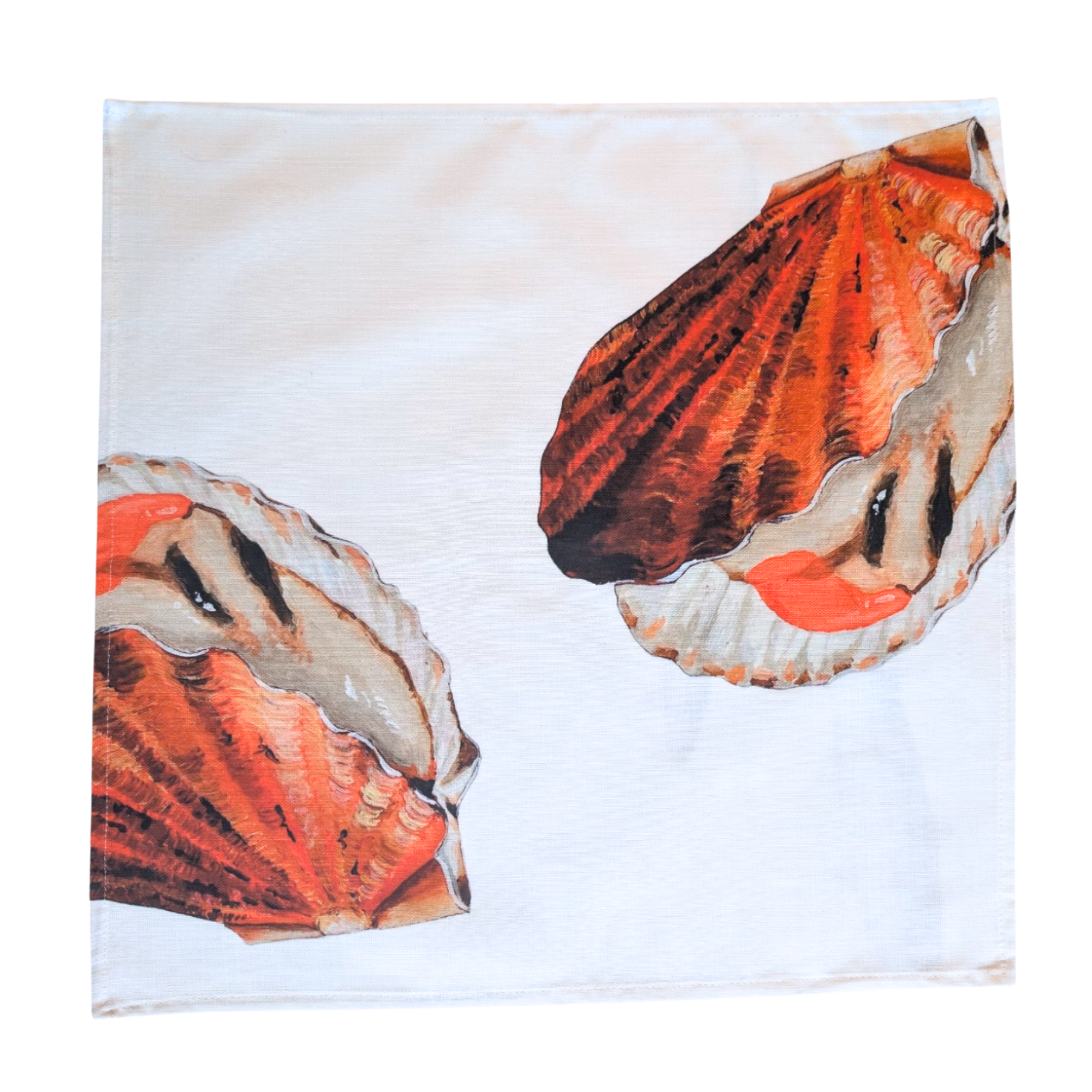 Serviette de table en coton : Coquille Saint Jacques