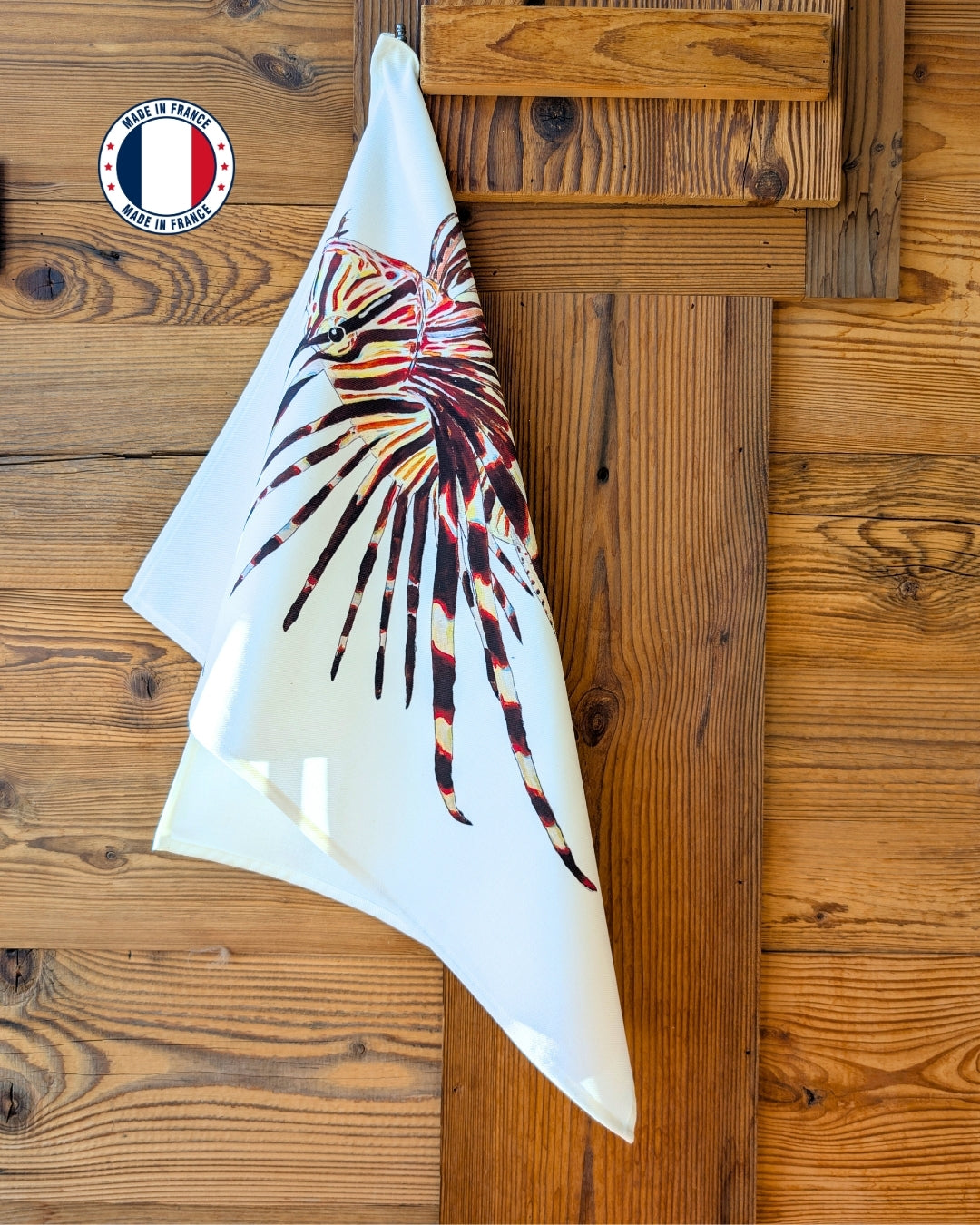 Torchon 100% coton : Le Poisson Lion