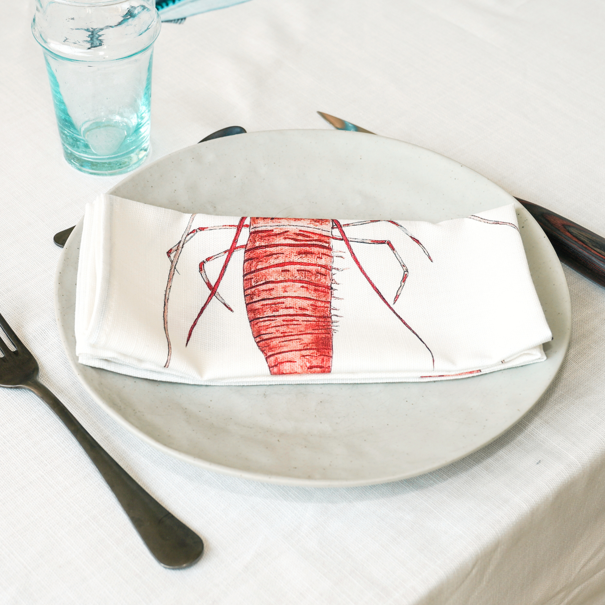 Serviette de table en coton : Crevette