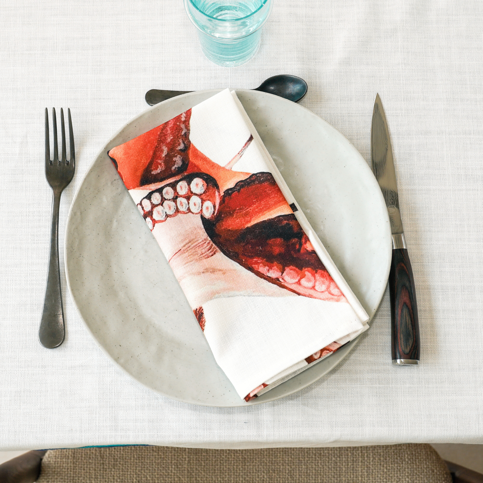Serviette de table en coton : Poulpe