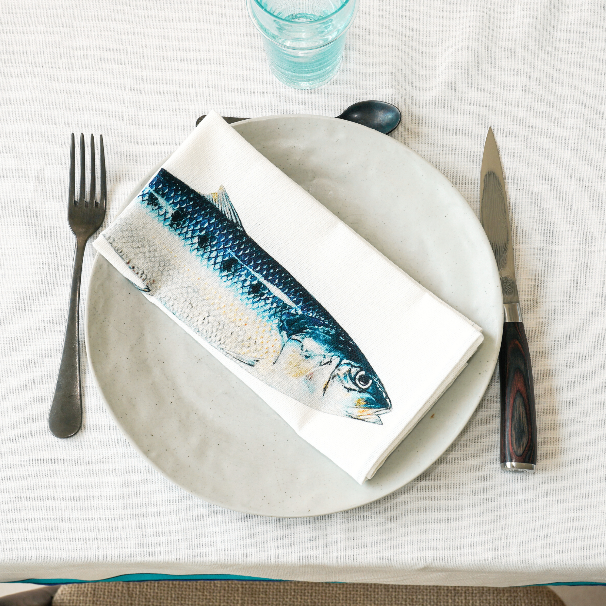 Pack de 6 serviettes de table : La Marée Bleue