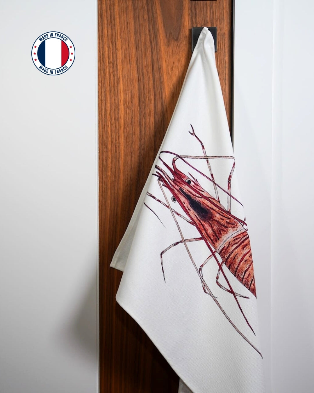 Torchon 100% coton : La Crevette