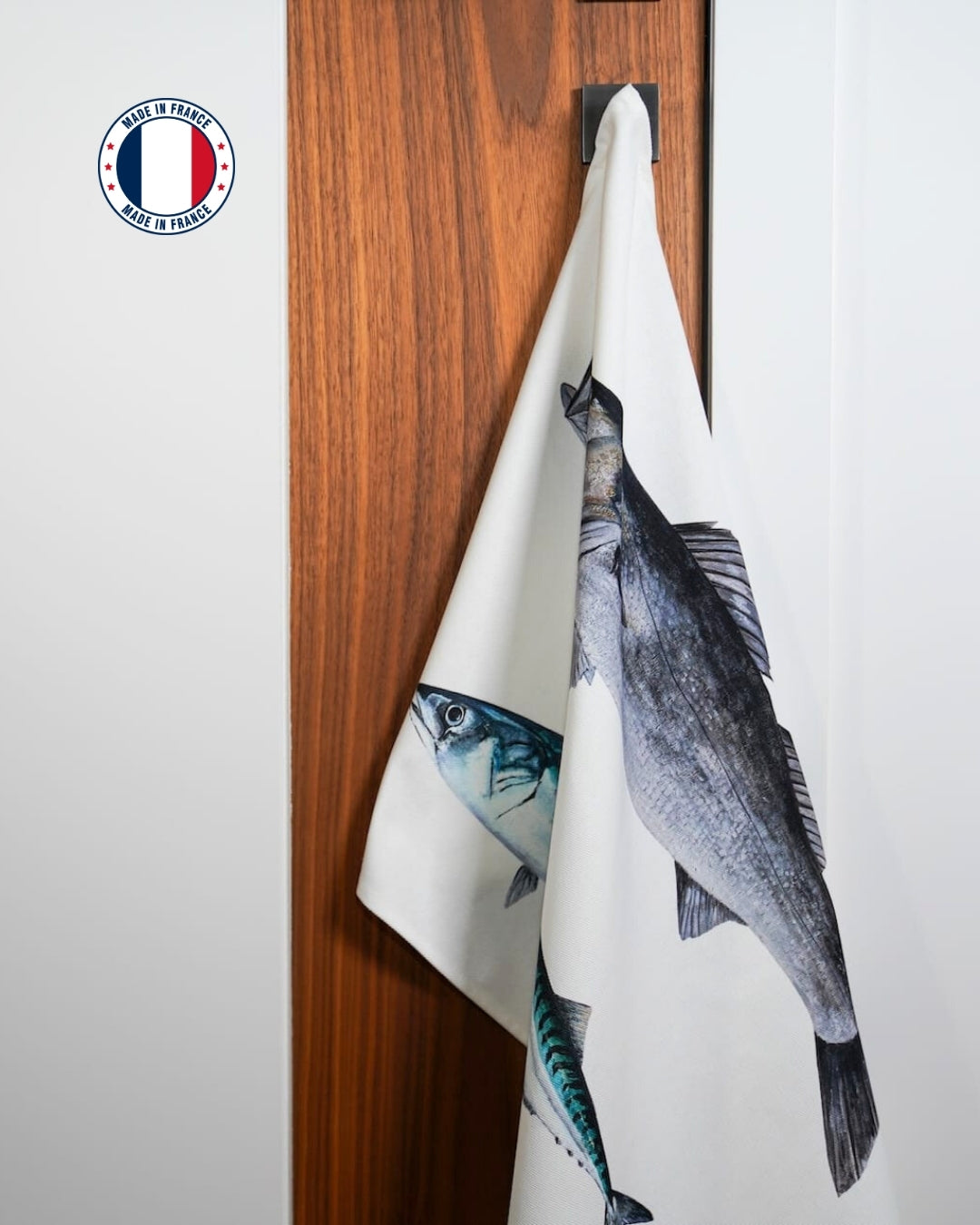 Torchon 100% coton : Le Bar et le Maquereau