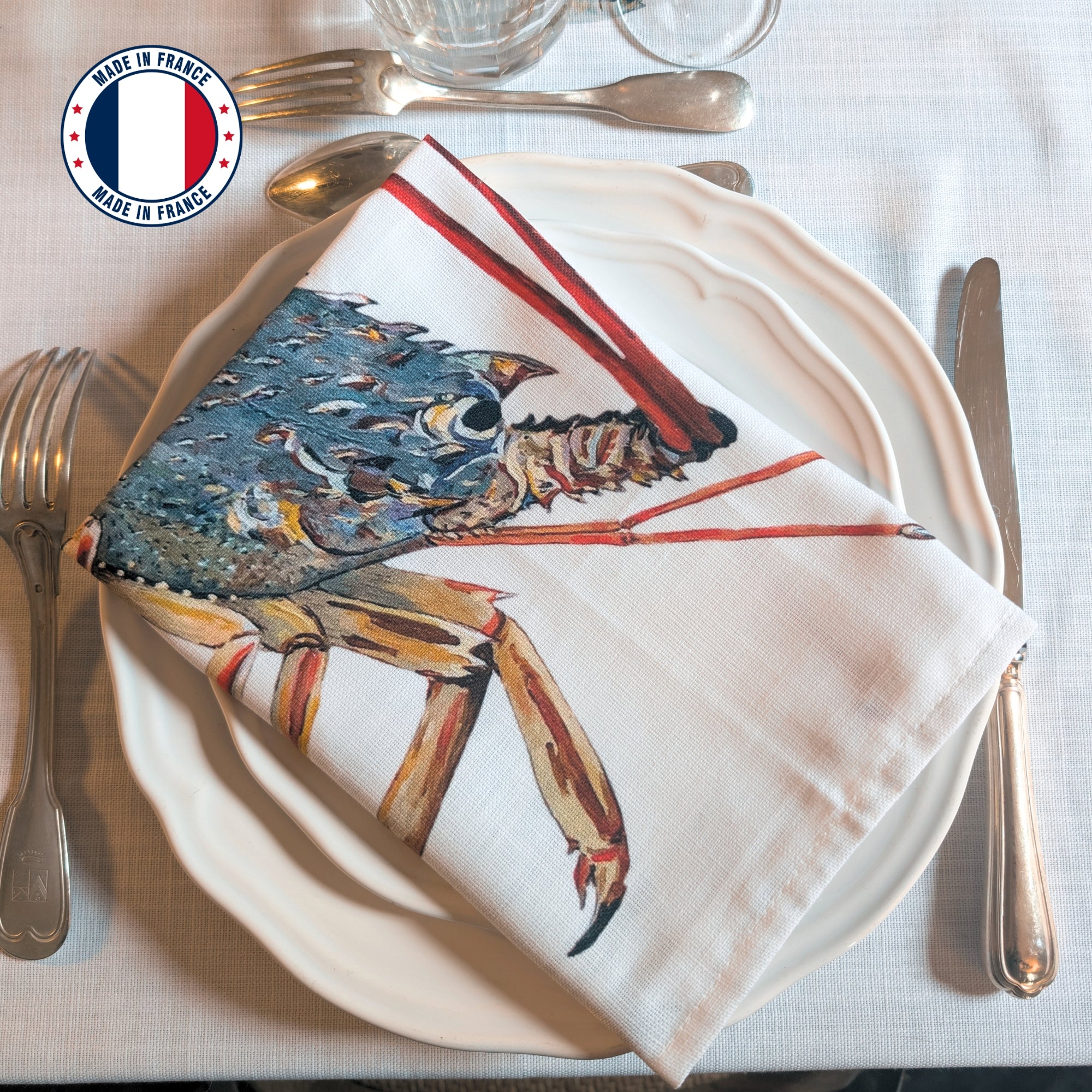 Serviette de table en coton : Langouste
