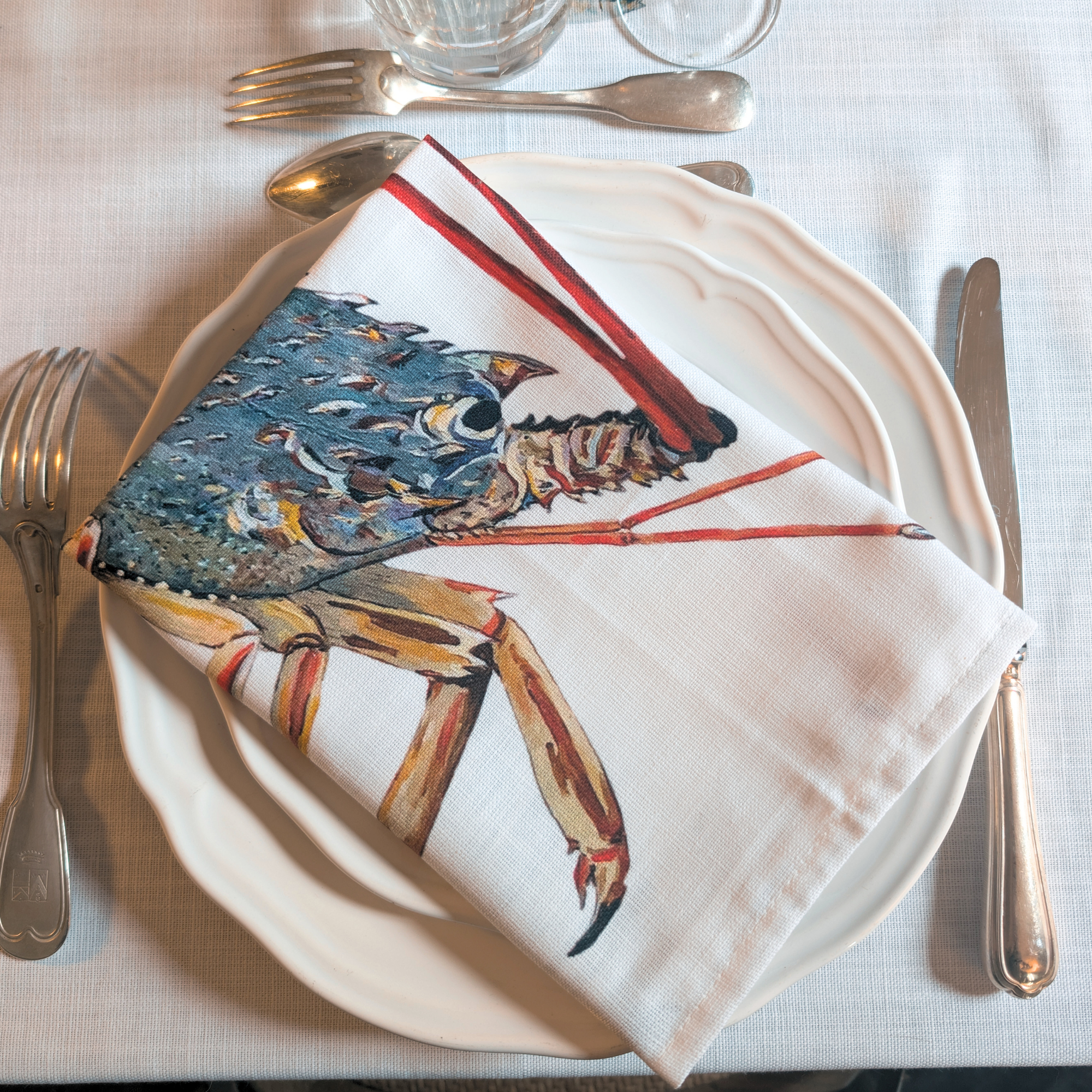 Serviette de table en coton : Langouste
