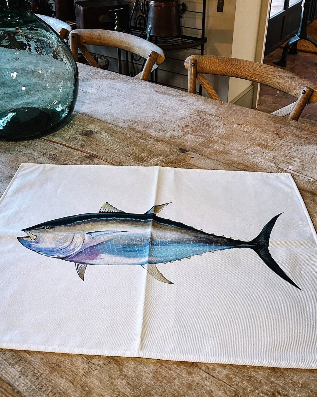 Lot de 3 Torchons 100% coton : Les poissons de nos côtes