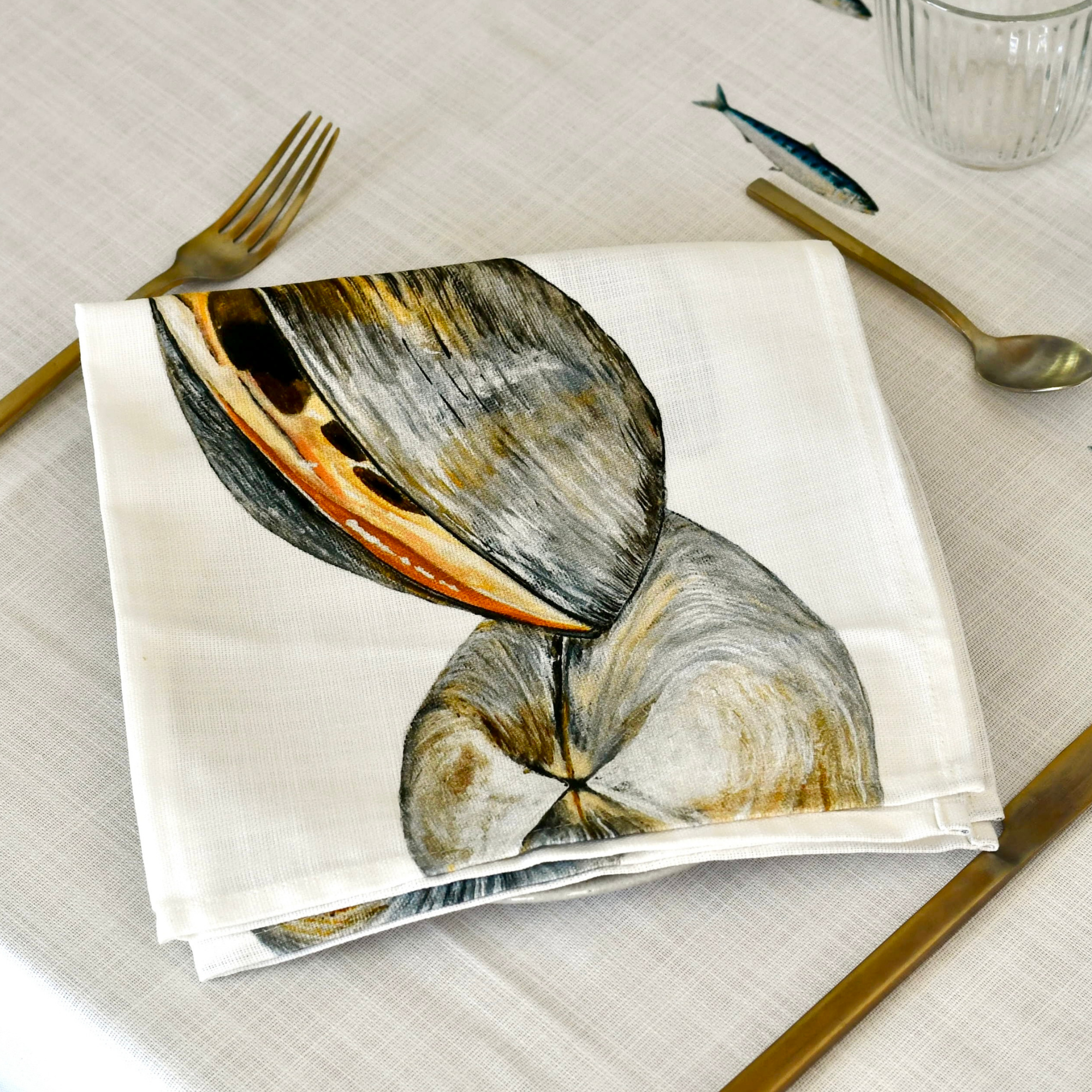 Serviette de table en coton : Palourde
